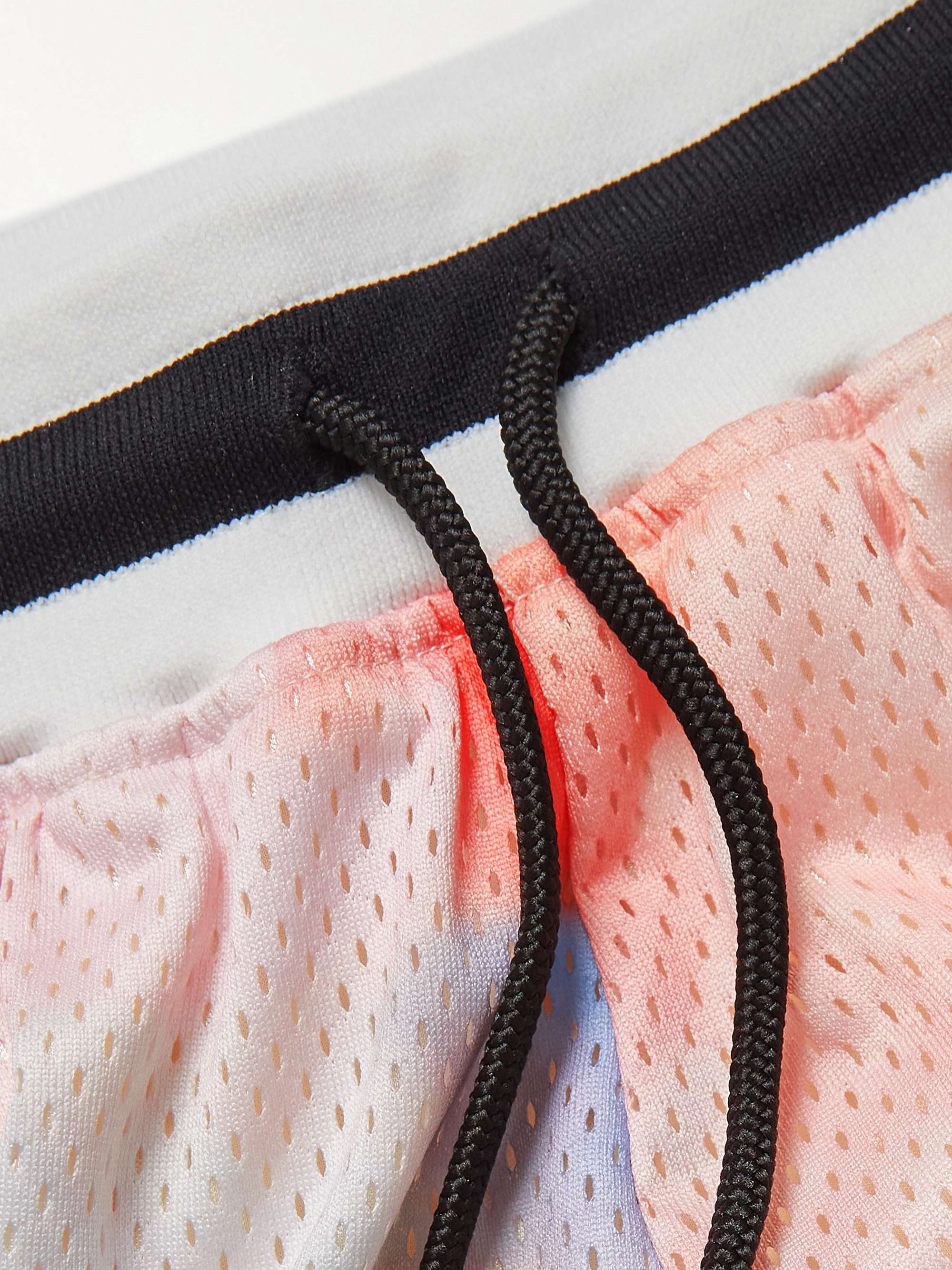JOHN ELLIOTT Game Wide-Leg Printed Mesh Drawstring Shorts