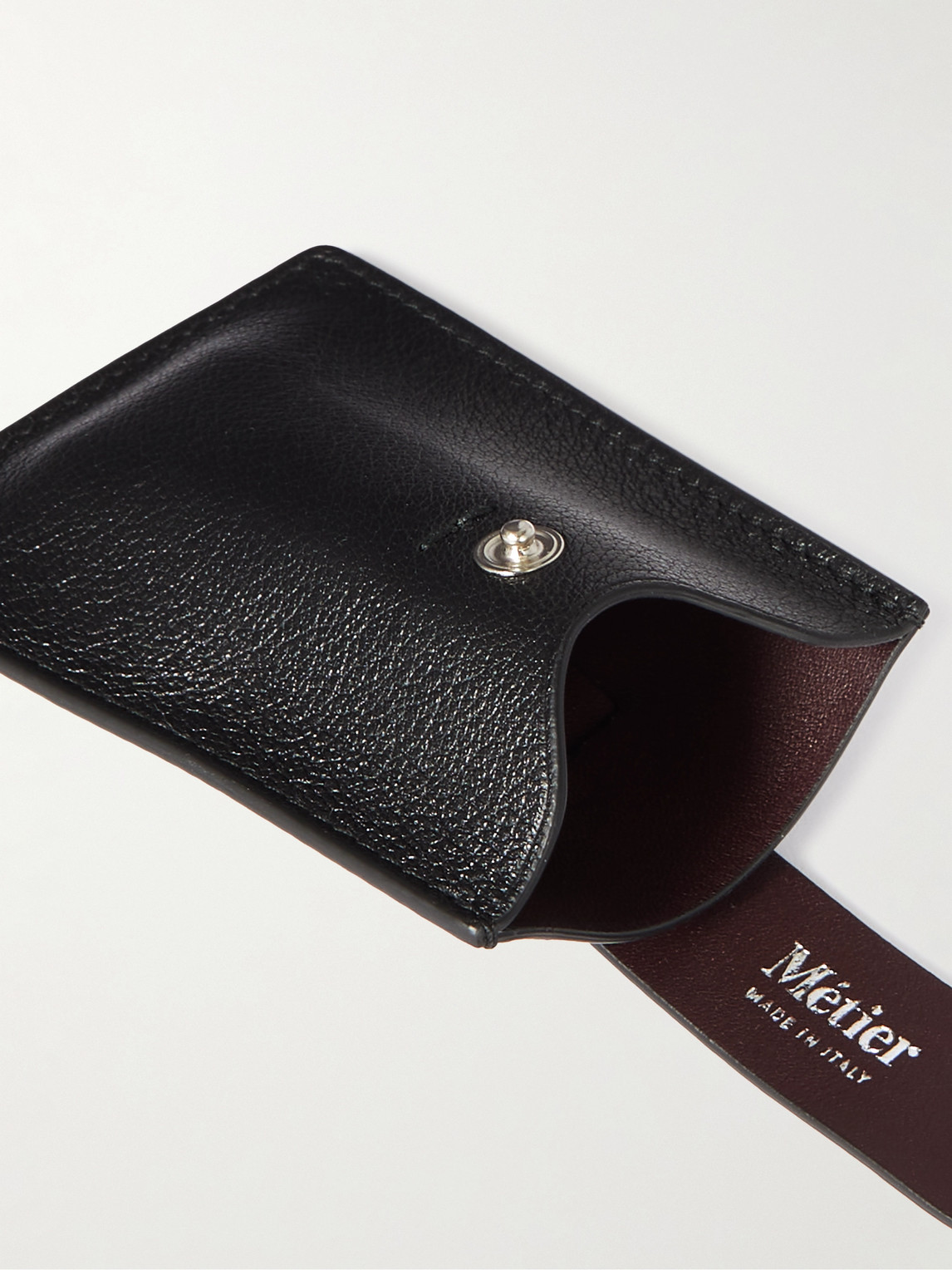 Shop Metier Full-grain Leather Cardholder In Black