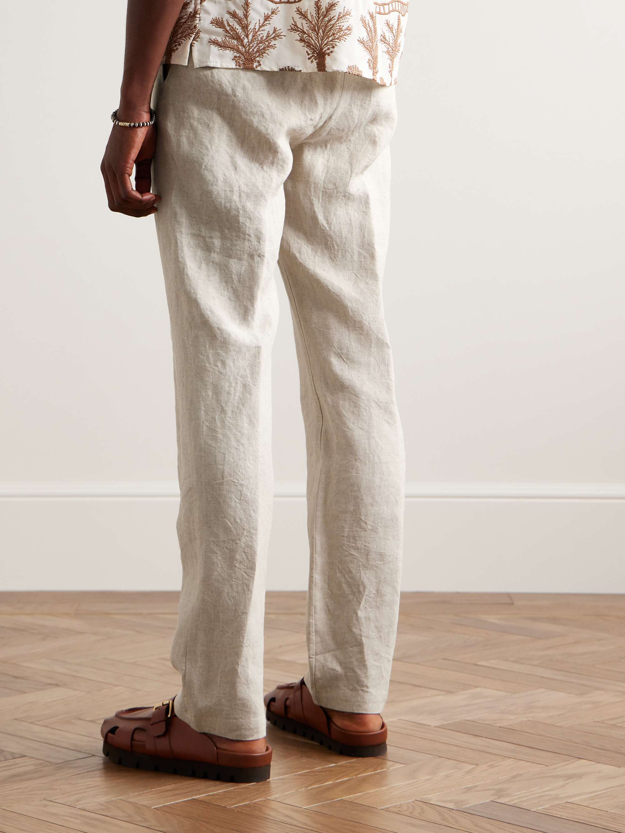 DE BONNE FACTURE Straight-Leg Linen Drawstring Trousers for Men | MR PORTER