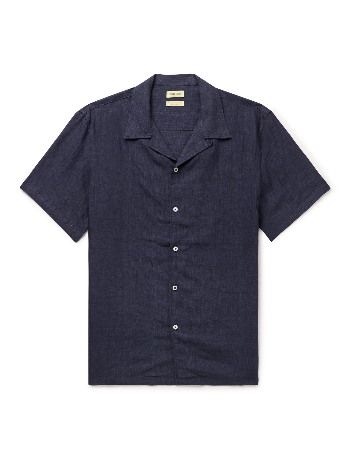 Convertible-Collar Linen Shirt