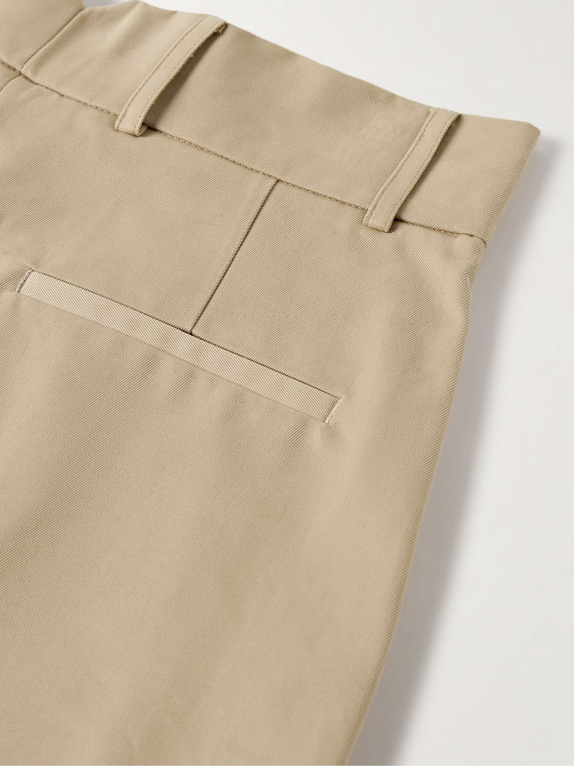 DE BONNE FACTURE Wide-Leg Pleated Cotton-Twill Trousers for Men | MR PORTER