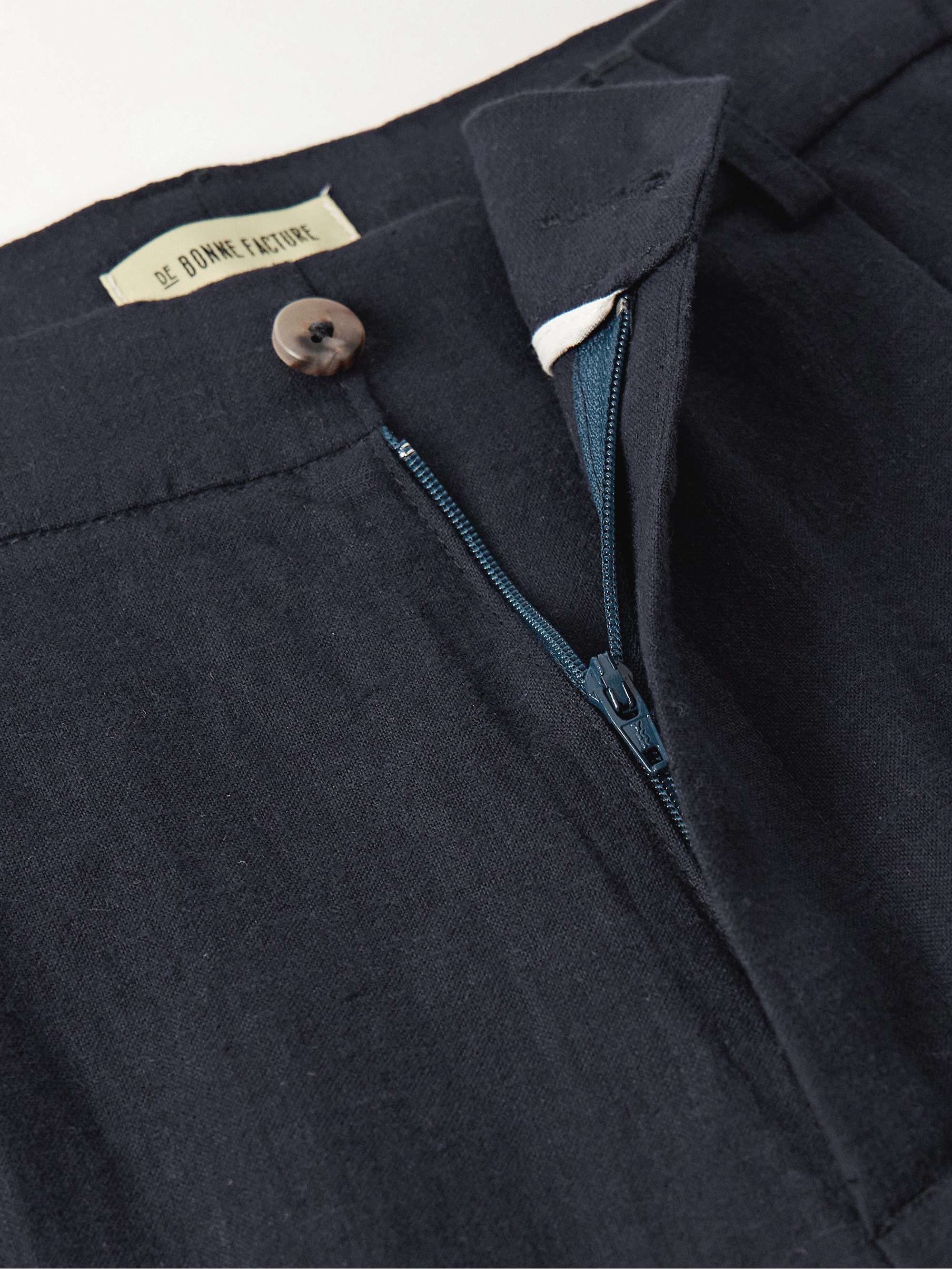 DE BONNE FACTURE StraightLeg Pleated Linen Trousers for Men MR PORTER