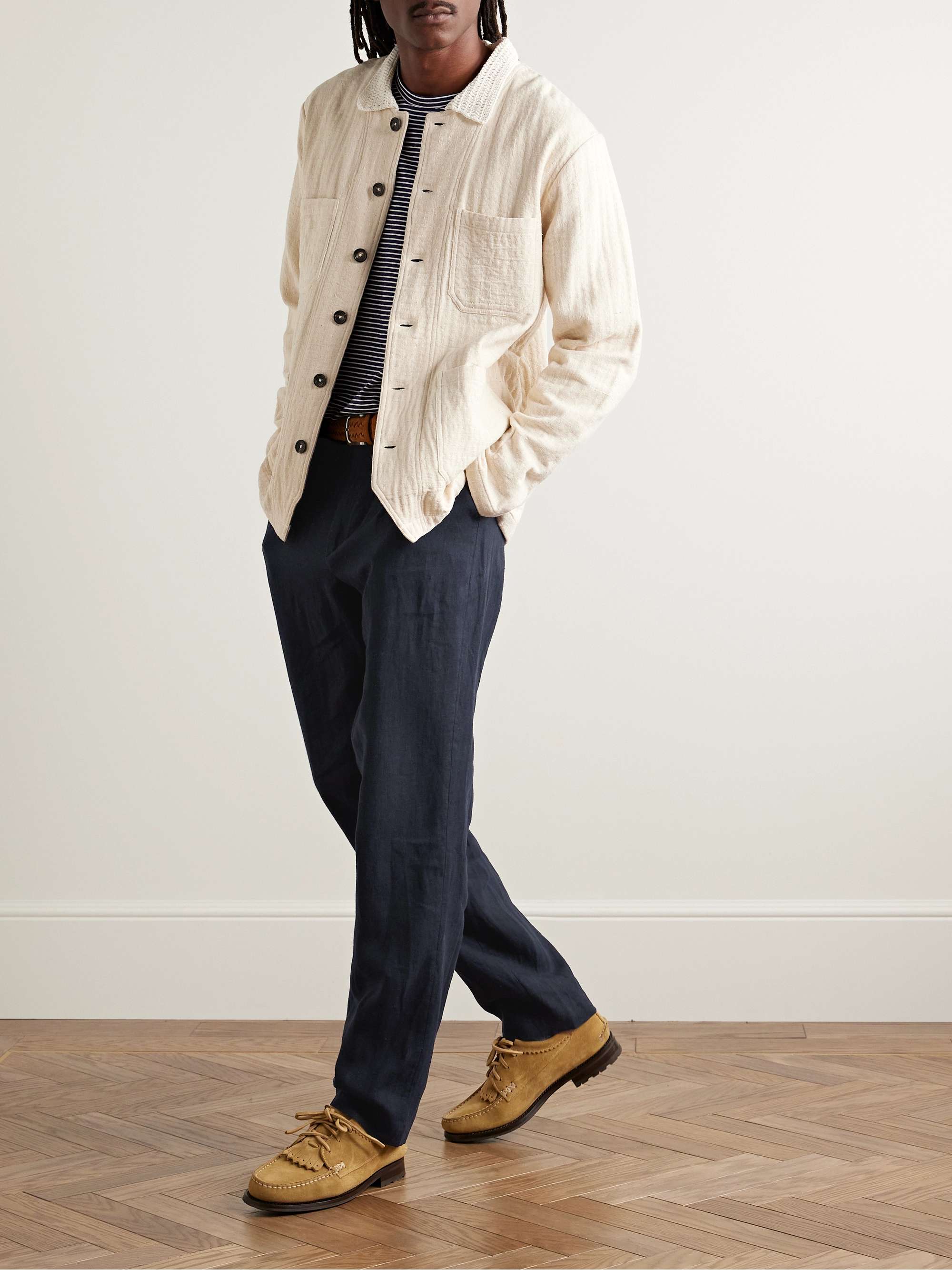 DE BONNE FACTURE StraightLeg Pleated Linen Trousers for Men MR PORTER