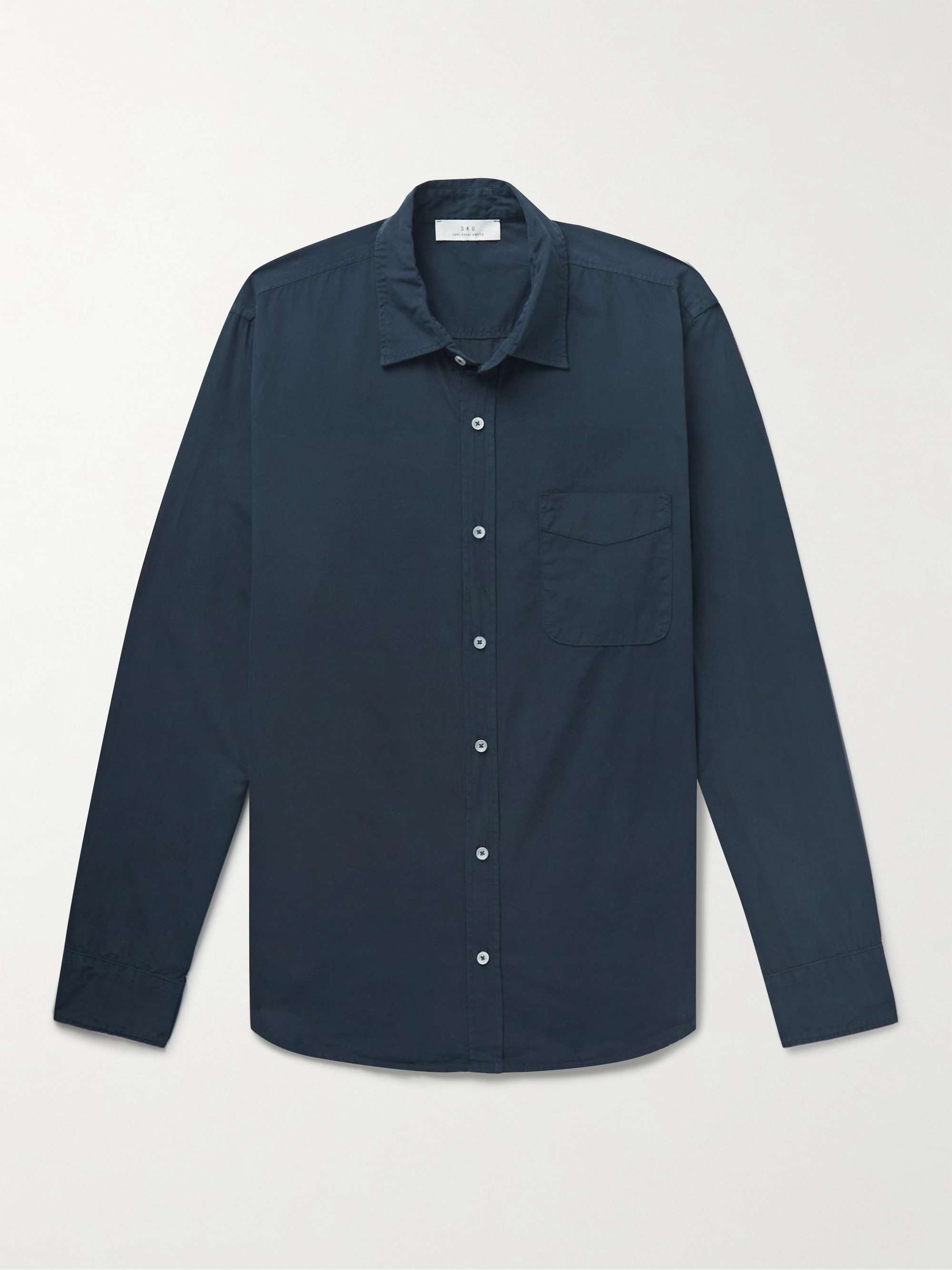 SAVE KHAKI UNITED Standard Garment-Dyed Cotton-Poplin Shirt
