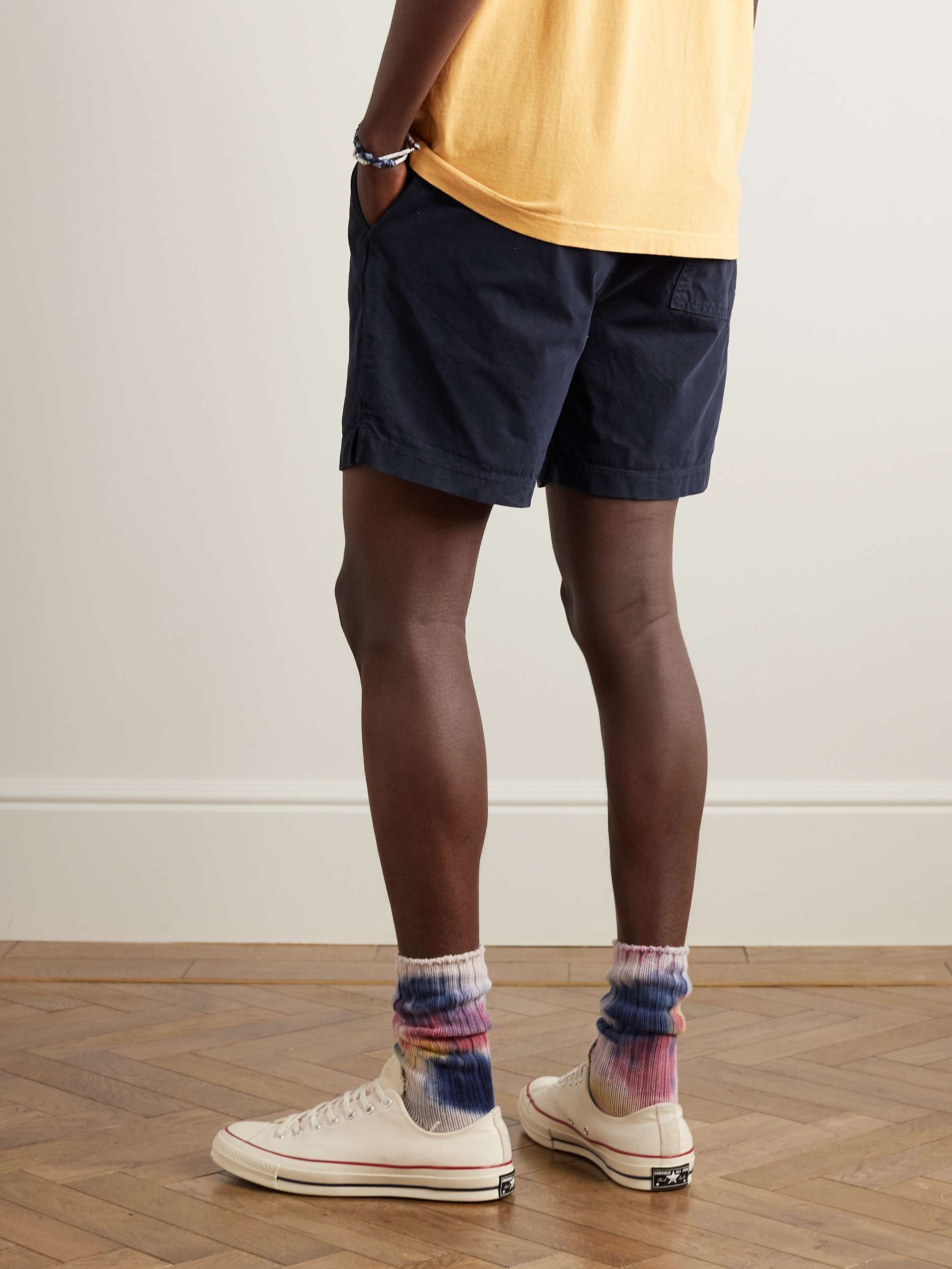 SAVE KHAKI UNITED Easy Straight-Leg Cotton-Twill Drawstring Shorts
