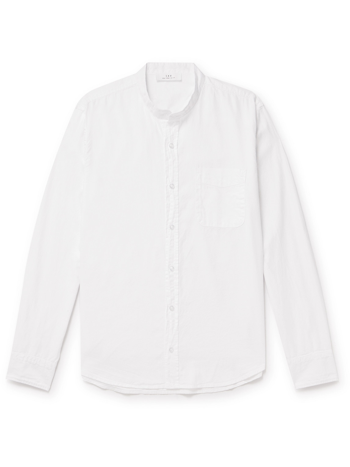 Grandad-Collar Cotton Oxford Shirt