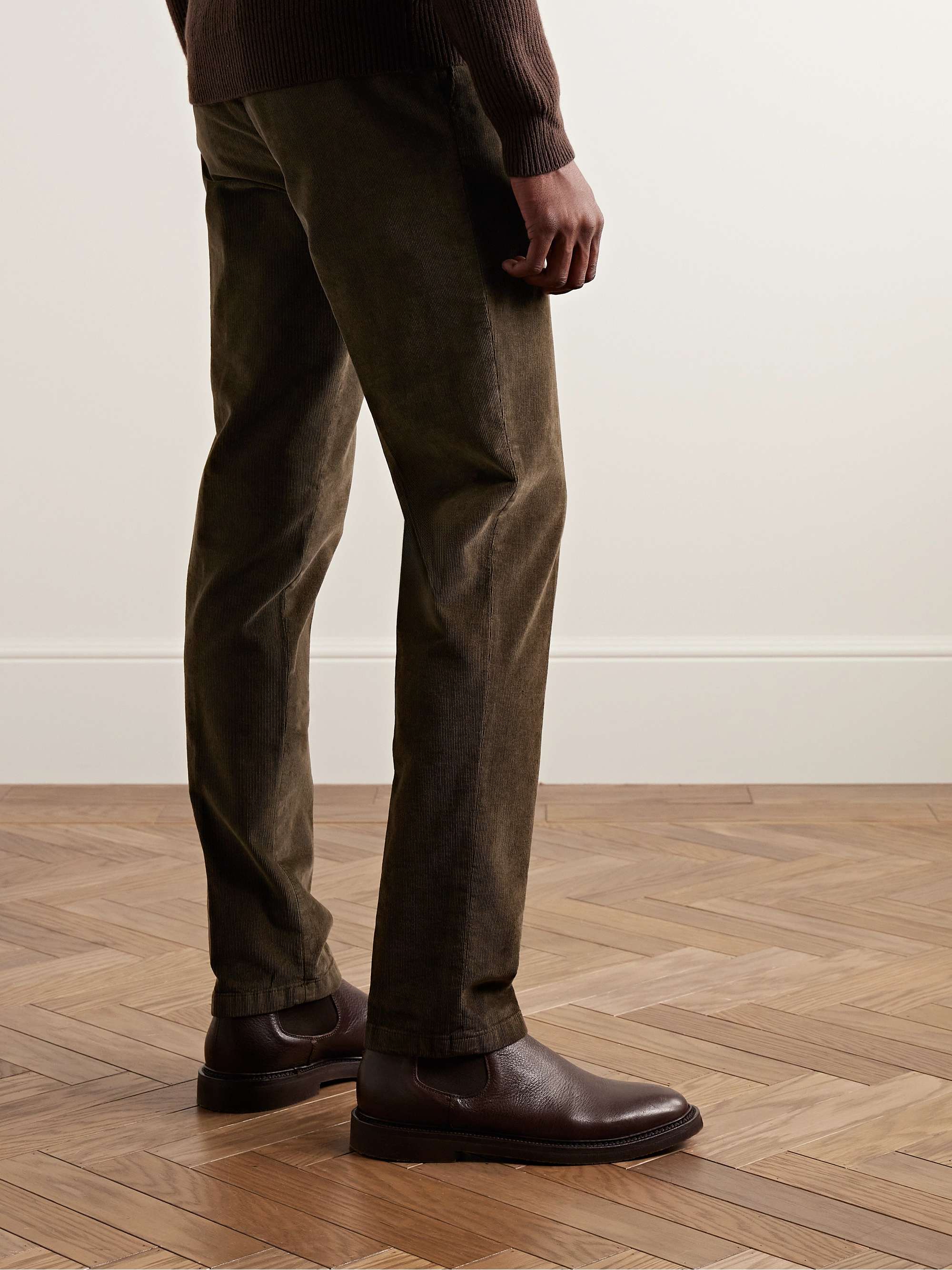 BOGLIOLI Slim-Fit Tapered Cotton-Blend Corduroy Trousers for Men | MR ...