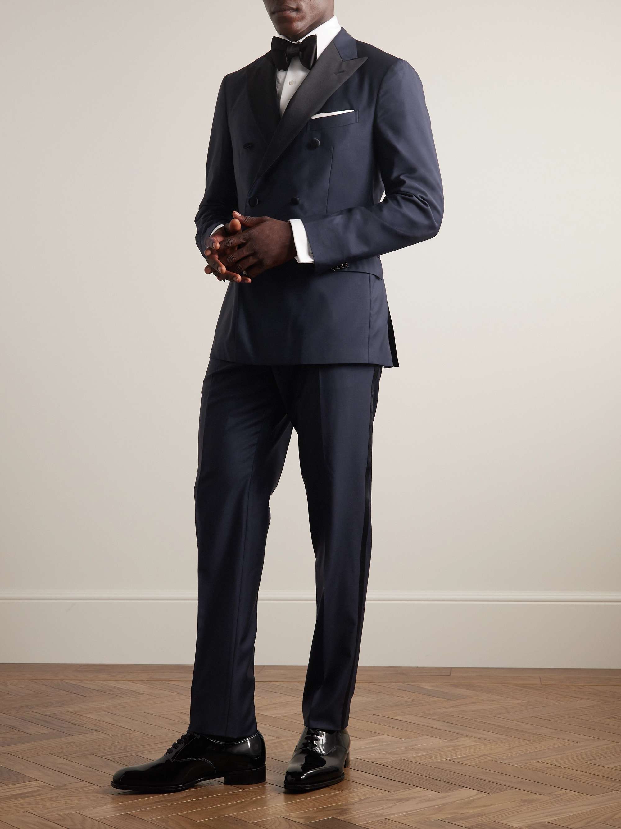 BOGLIOLI Slim-Fit Satin-Trimmed Wool-Blend Tuxedo Trousers for Men | MR ...