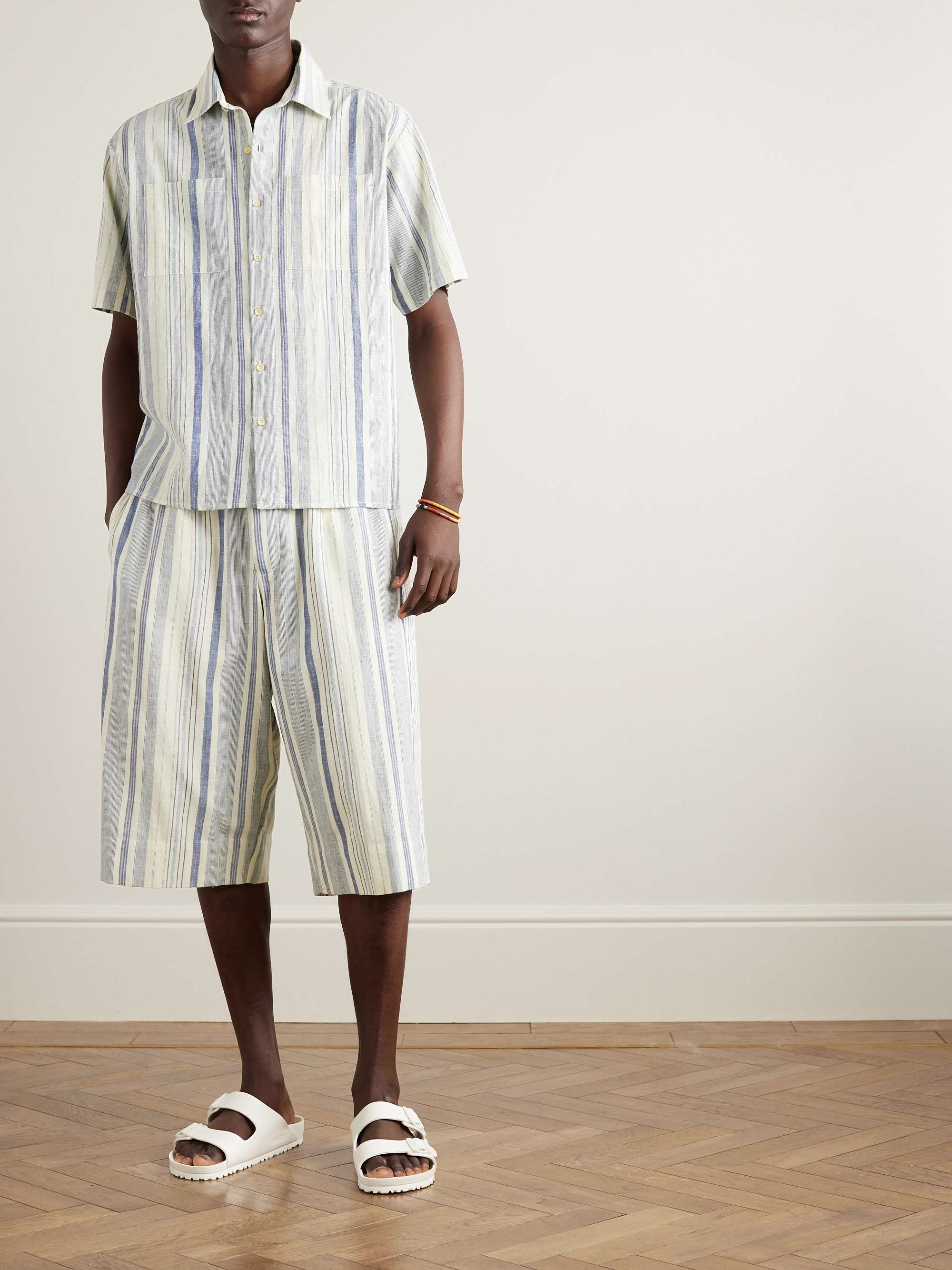 11.11/ELEVEN ELEVEN Shorts in cotone biologico a righe