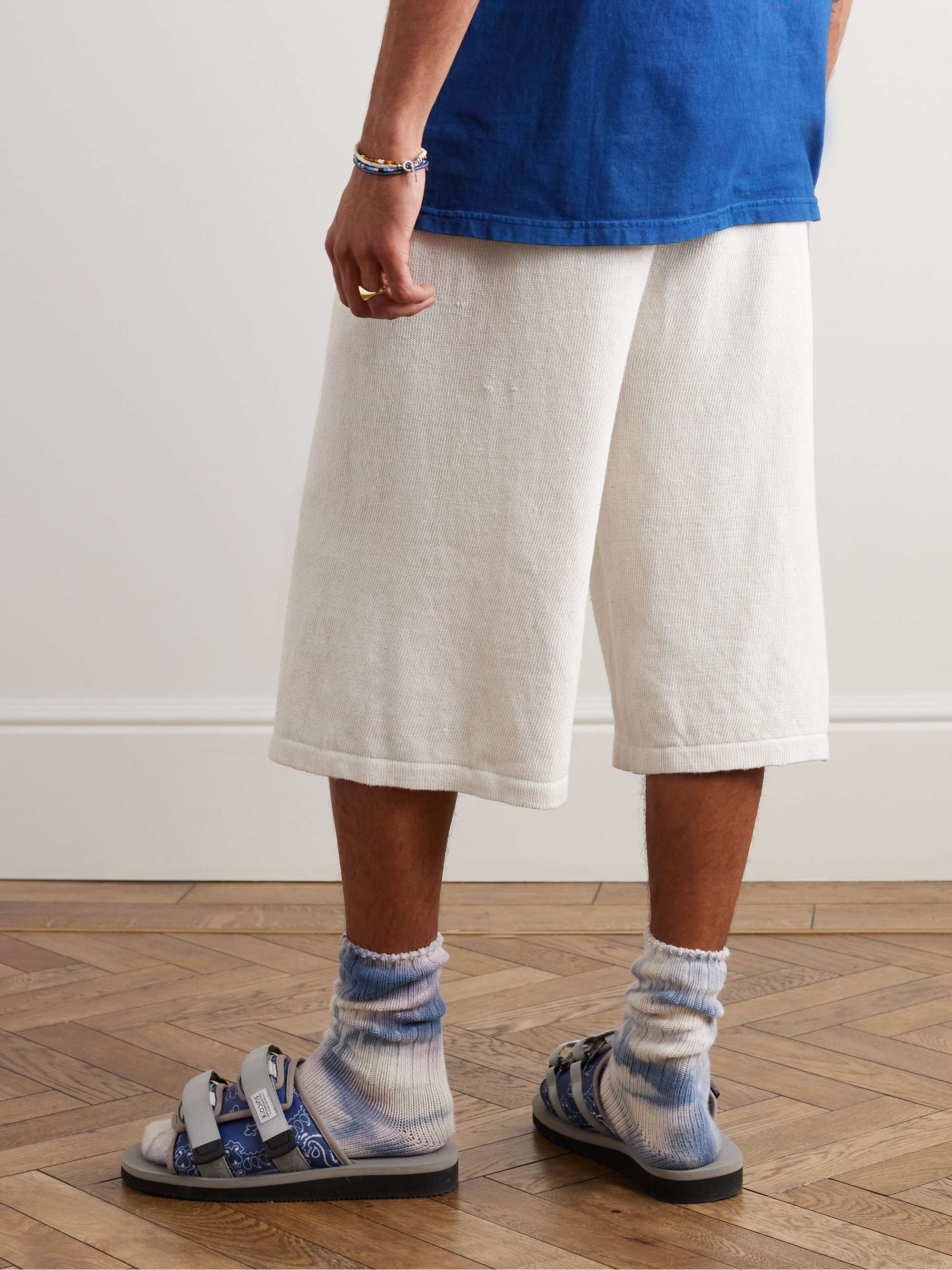 11.11/ELEVEN ELEVEN Shorts a gamba larga in jersey di cotone con coulisse