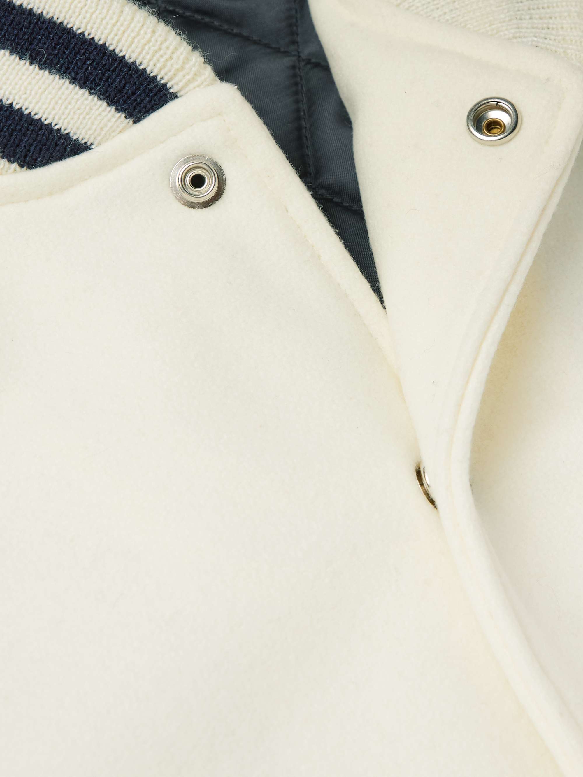 GOLDEN BEAR The Portola Leather-Trimmed Wool-Blend Varsity Jacket