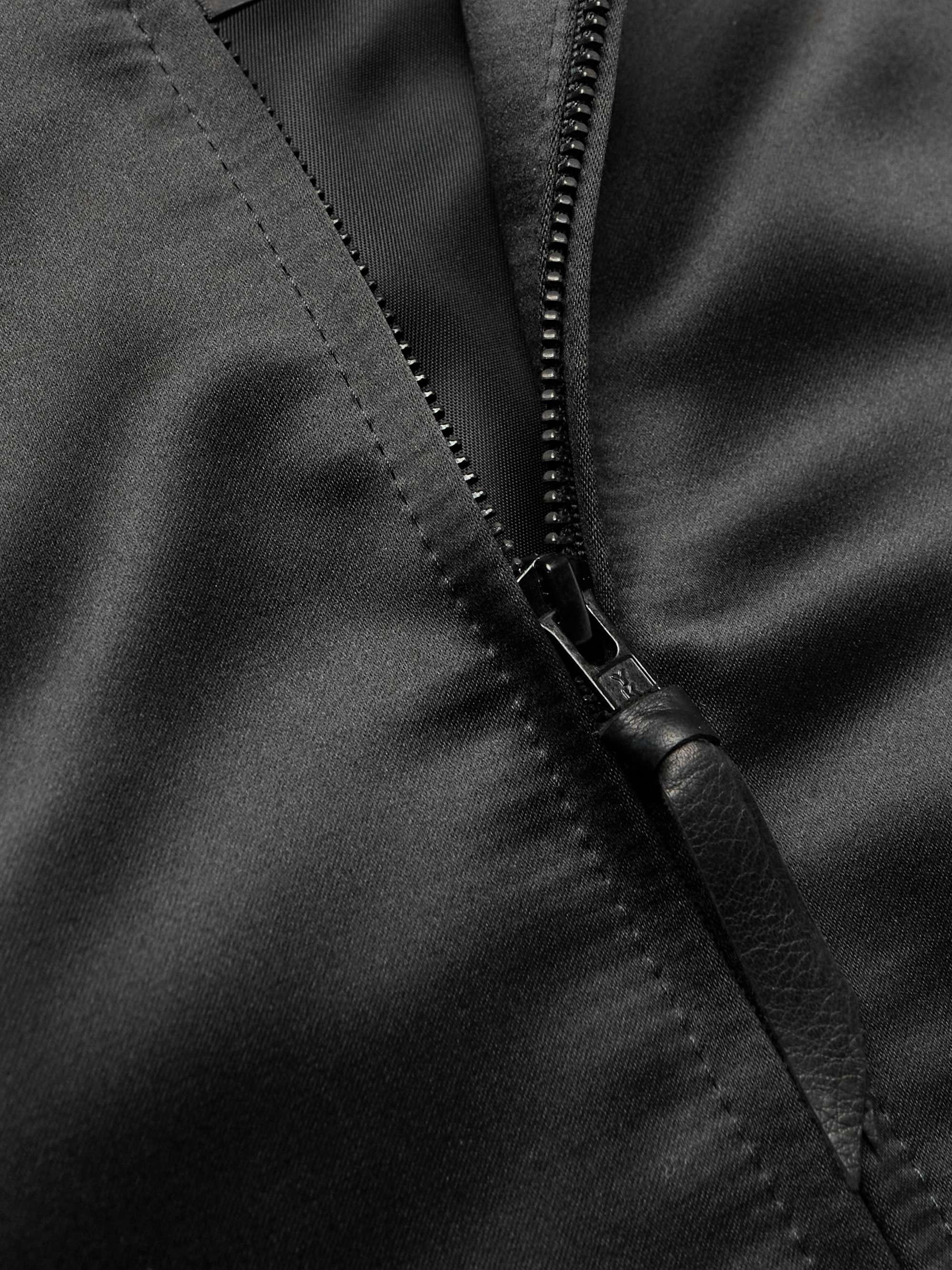 GOLDEN BEAR Sukajan Leather-Trimmed Satin Bomber Jacket