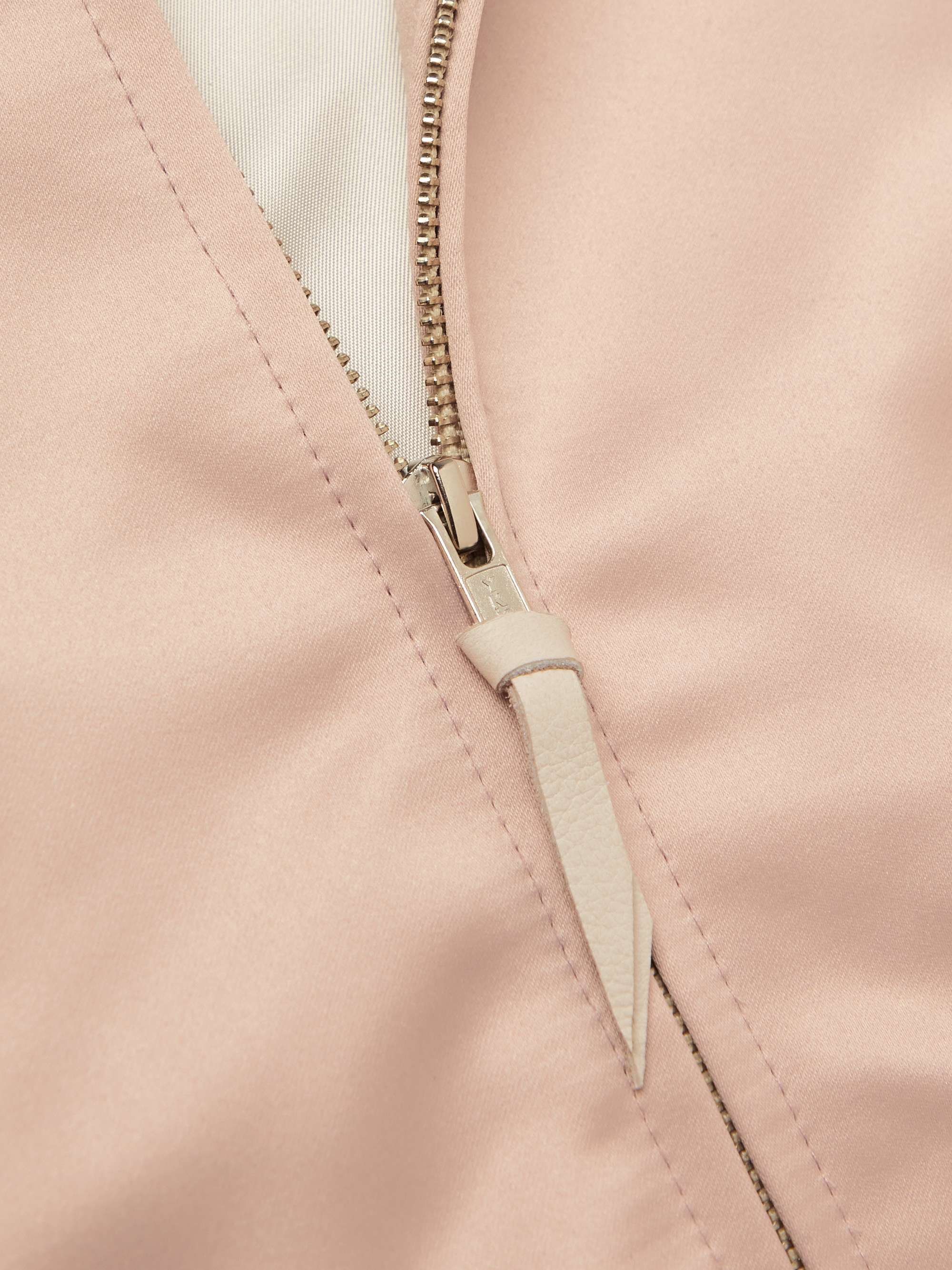 GOLDEN BEAR Sukajan Leather-Trimmed Satin Bomber Jacket