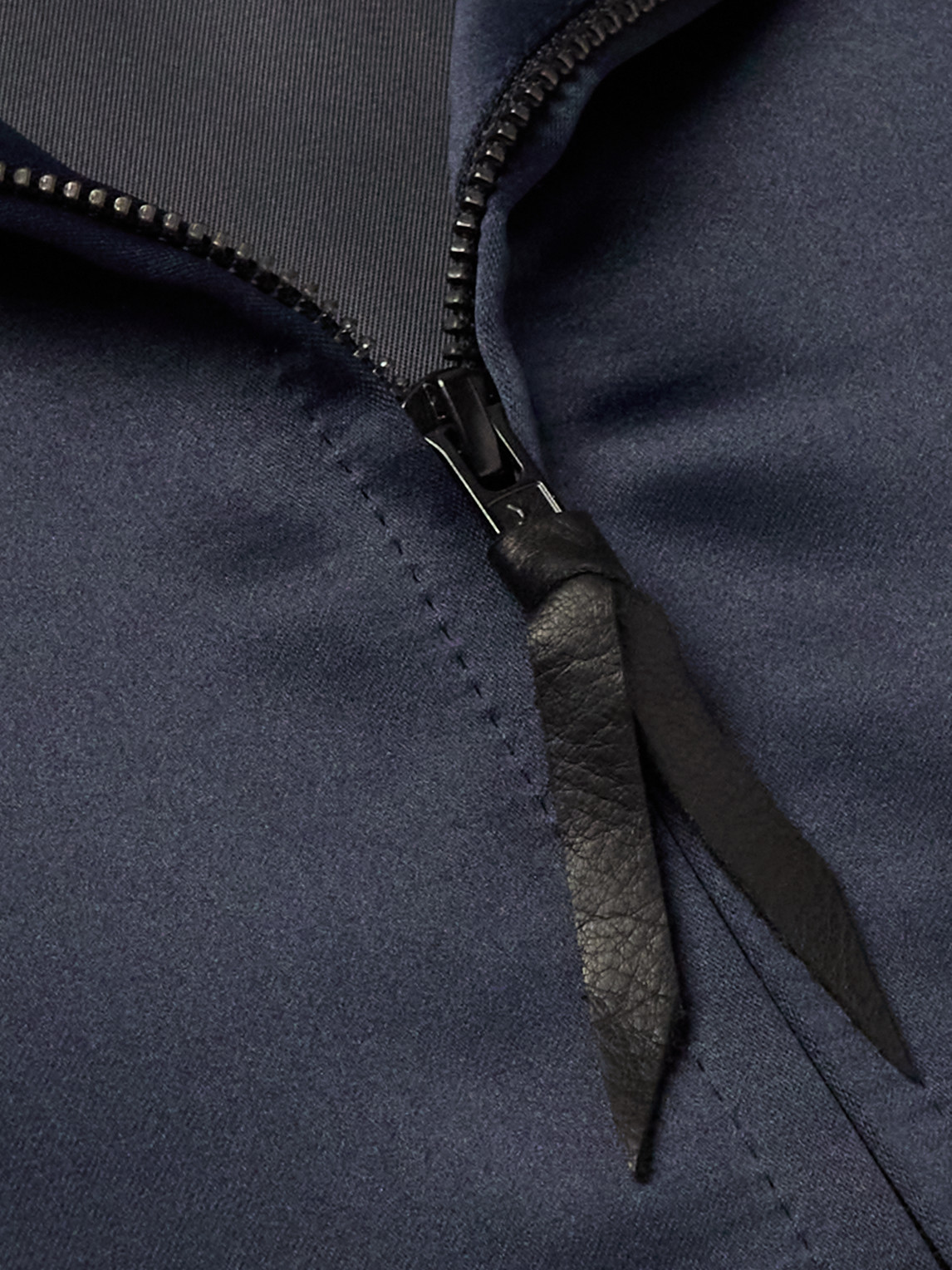 Shop Golden Bear Sukajan Leather-trimmed Satin Bomber Jacket In Blue