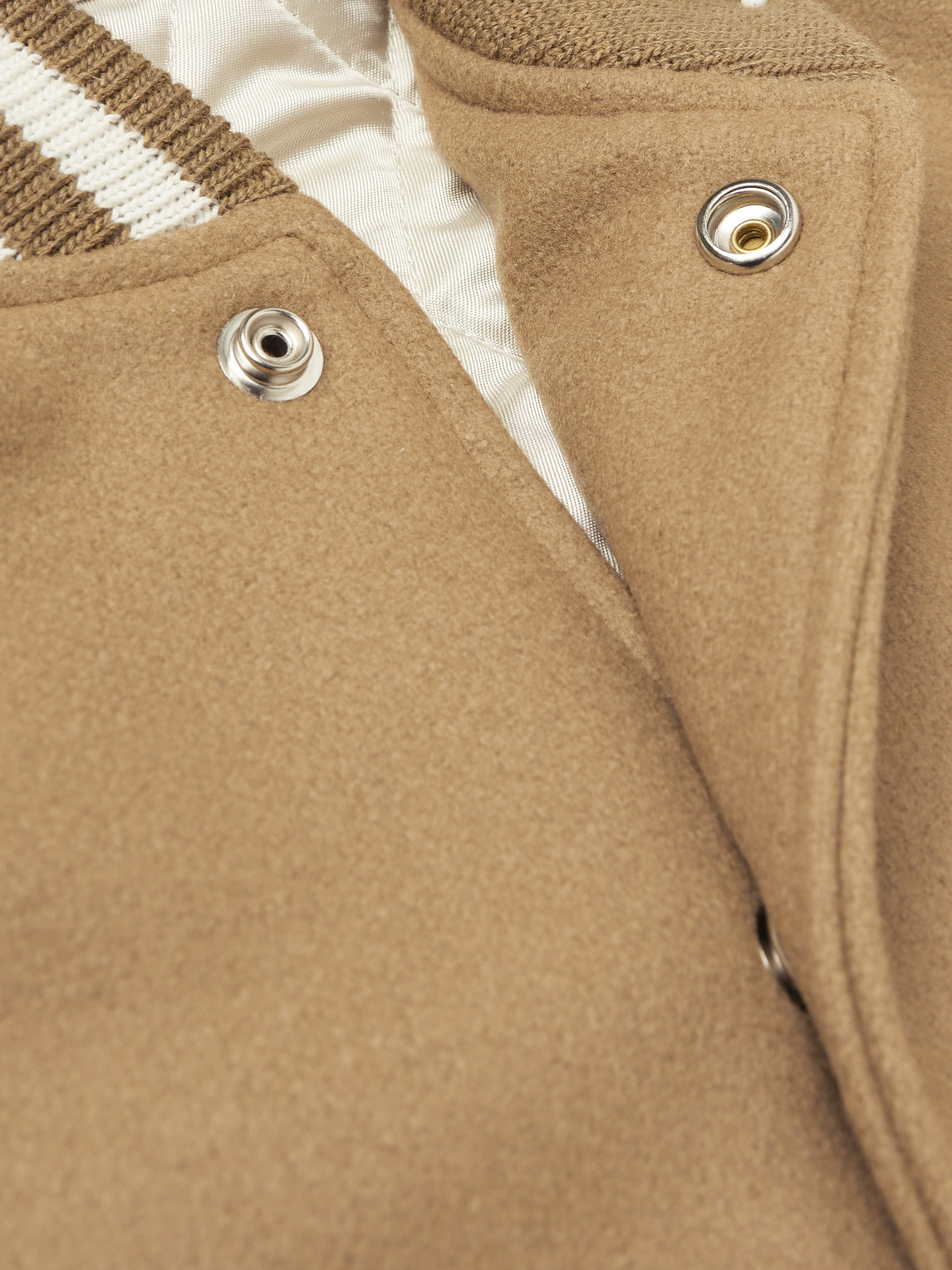 GOLDEN BEAR THE RALSTON WOOL-BLEND AND LEATHER BOMBER JACKET