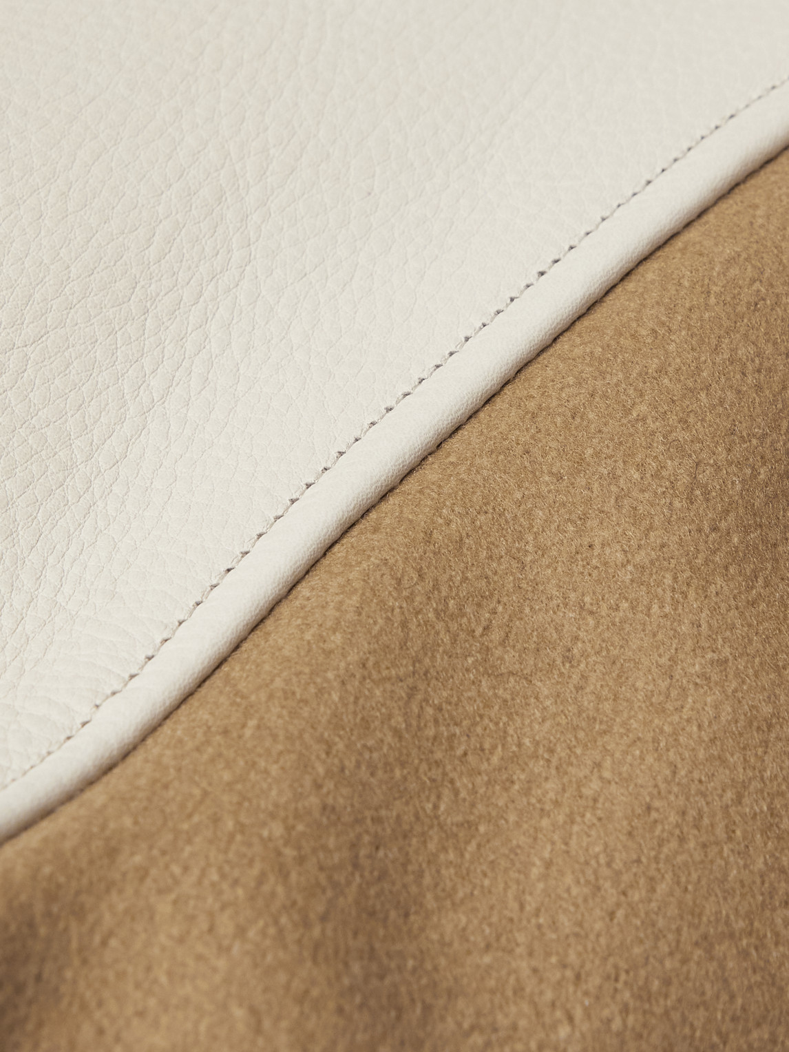 GOLDEN BEAR THE RALSTON WOOL-BLEND AND LEATHER BOMBER JACKET