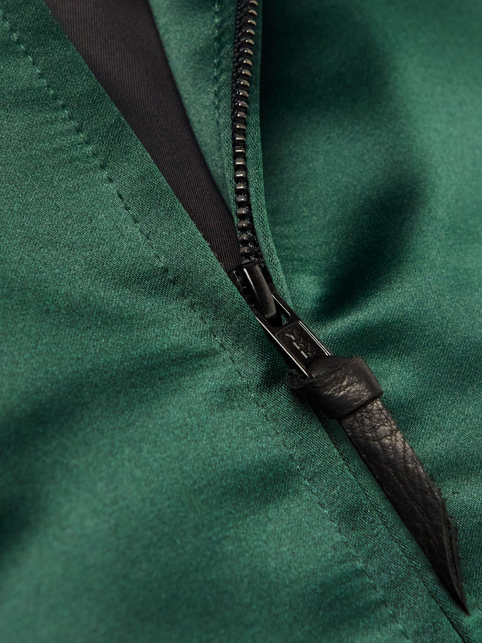 GOLDEN BEAR Sukajan Leather-Trimmed Satin Bomber Jacket