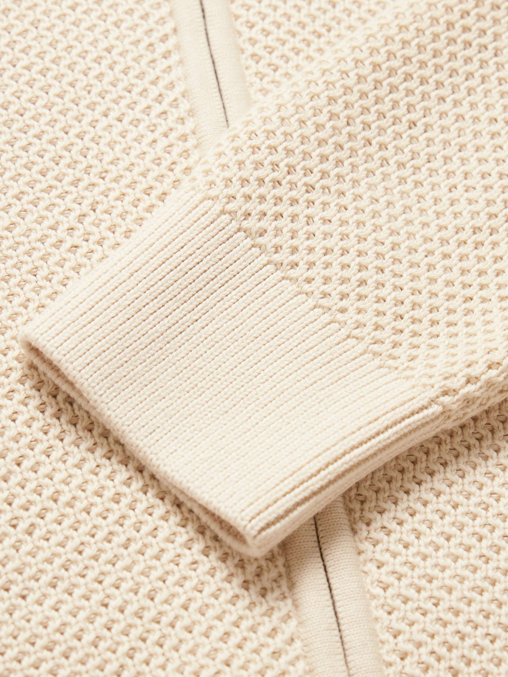 SUNSPEL Honeycomb-Knit Cotton Zip-Up Cardigan