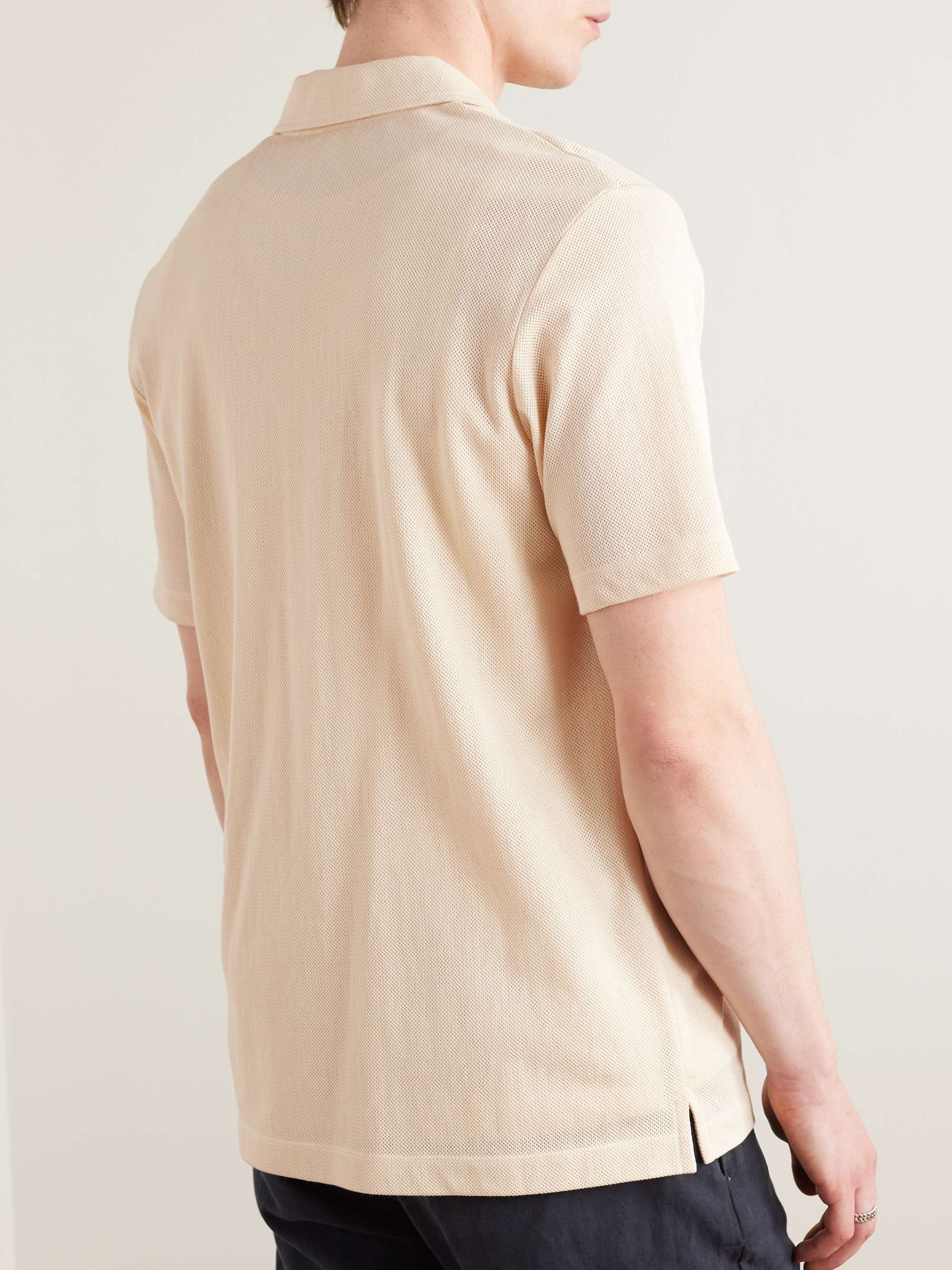 SUNSPEL Riviera Camp-Collar Honeycomb-Knit Cotton Shirt