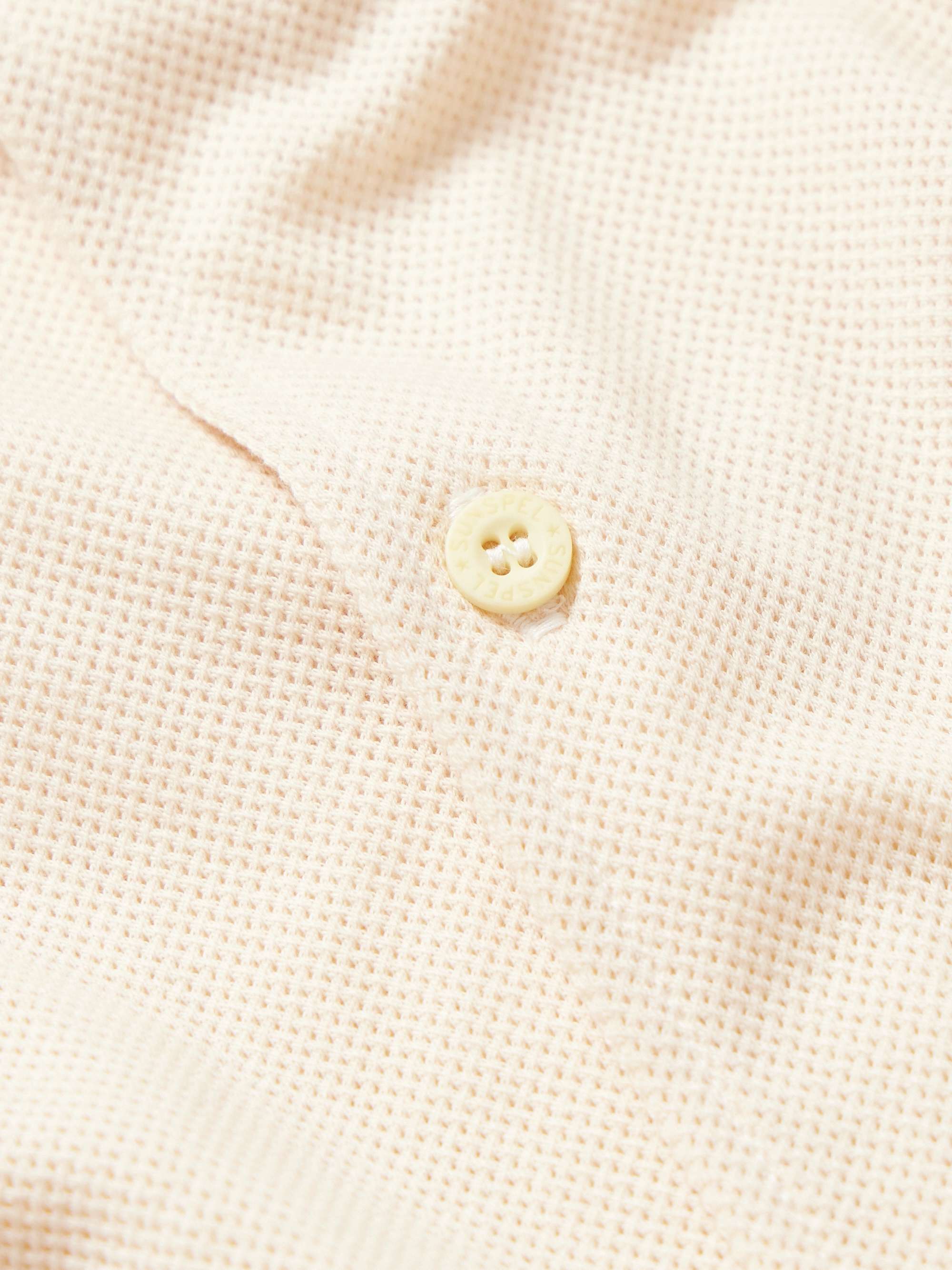 SUNSPEL Riviera Camp-Collar Honeycomb-Knit Cotton Shirt