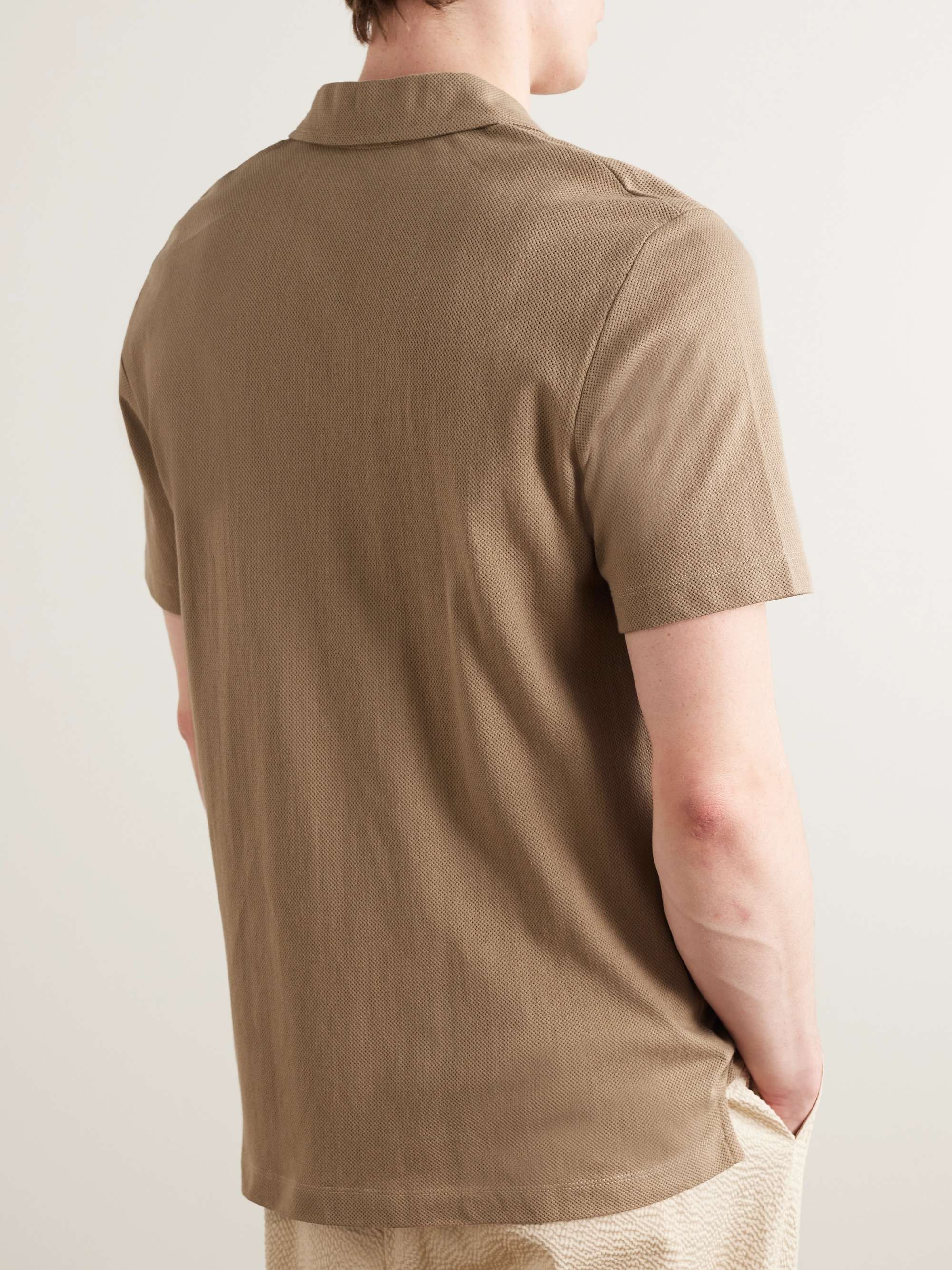 SUNSPEL Riviera Camp-Collar Honeycomb-Knit Cotton Shirt