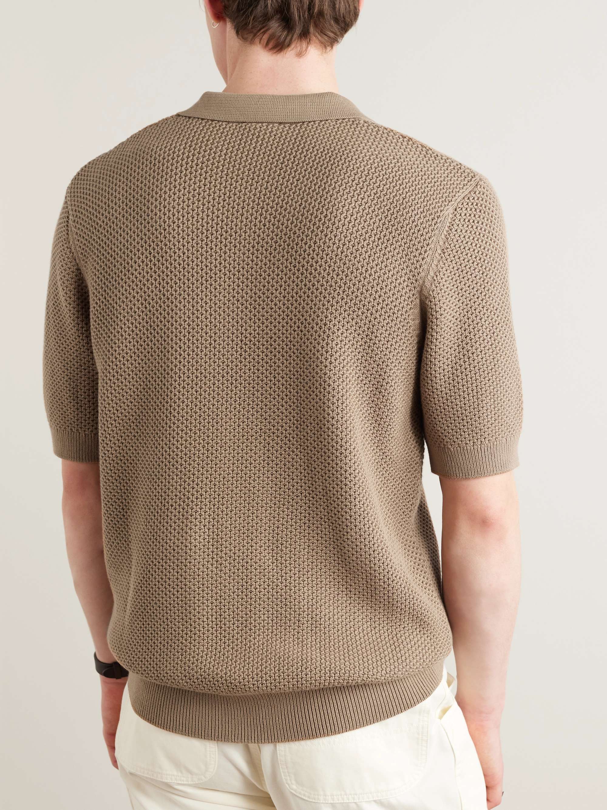 SUNSPEL Honeycomb-Knit Cotton Polo Shirt