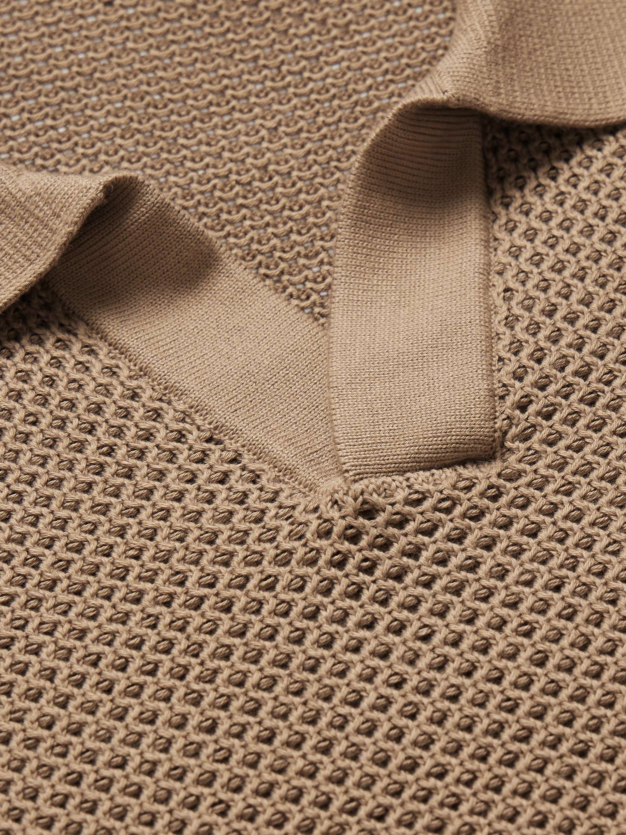 SUNSPEL Honeycomb-Knit Cotton Polo Shirt