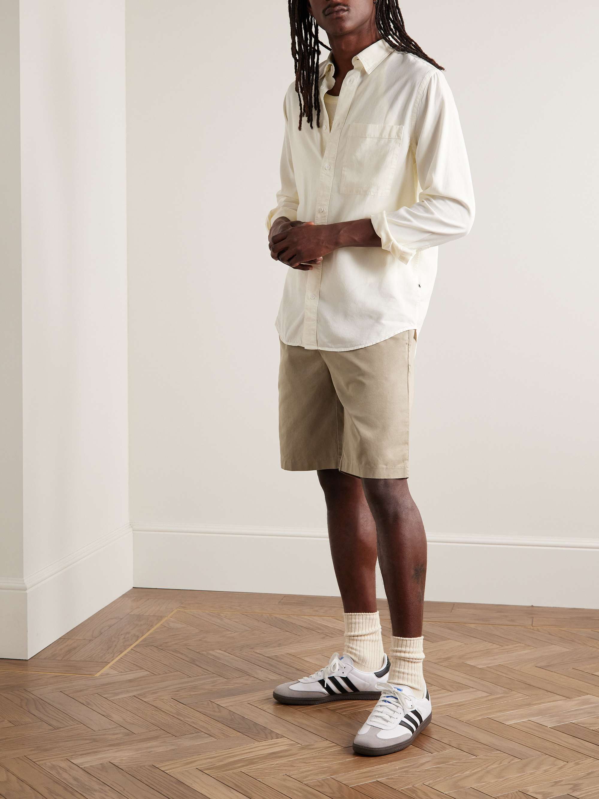 NN07 Theodor 1365 Straight-Leg Lyocell and Cotton-Blend Twill Shorts