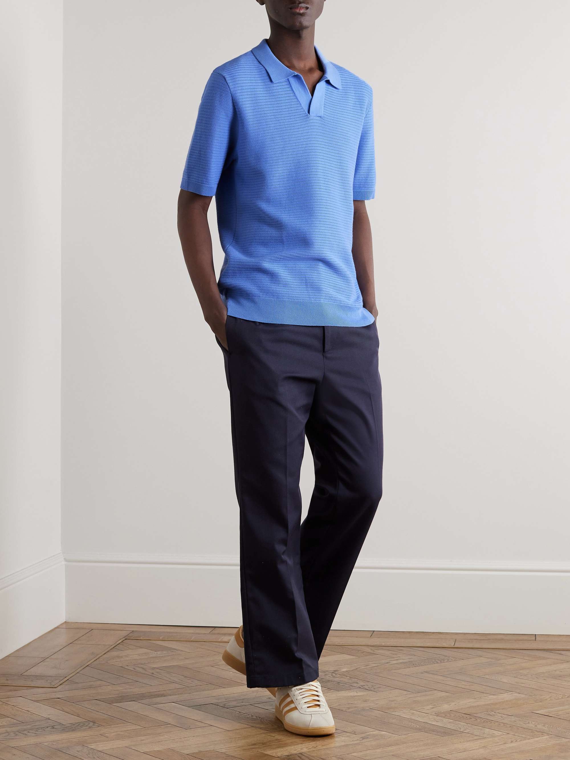 SUNSPEL Knitted Cotton Polo Shirt for Men | MR PORTER