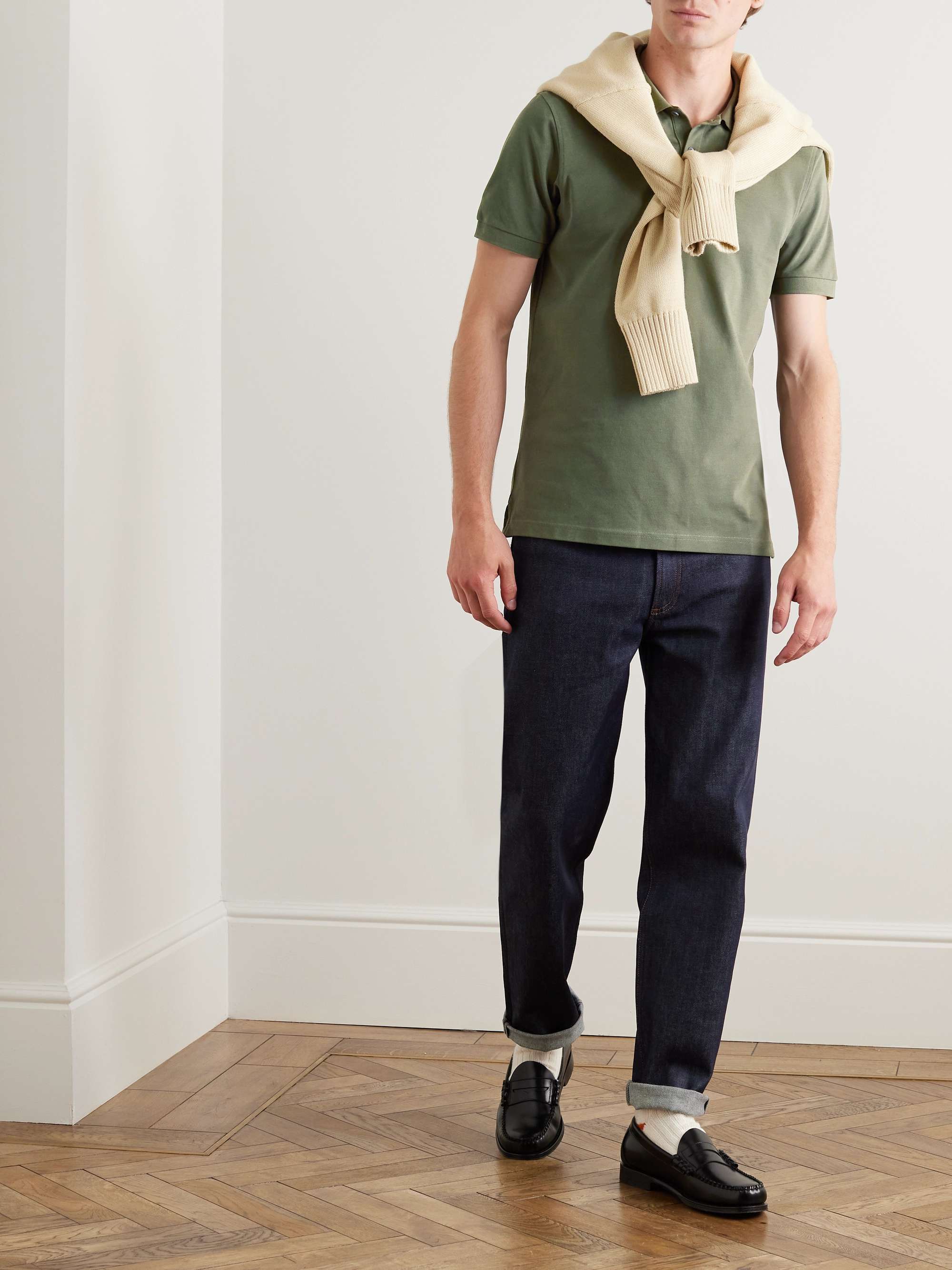 SUNSPEL Cotton-Piqué Polo Shirt