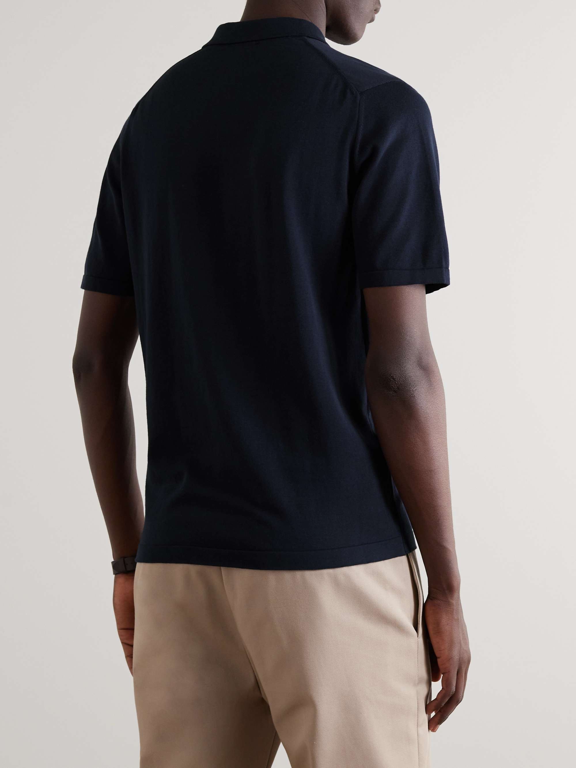 SUNSPEL Slim-Fit Sea Island Cotton Polo Shirt