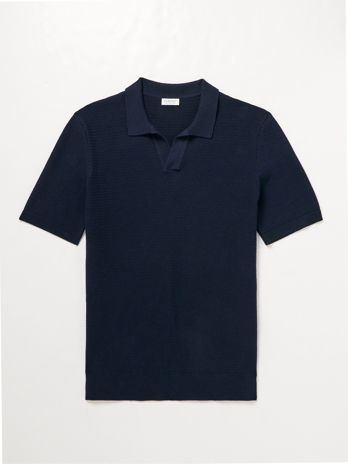 Sunspel Cotton Polo Shirt In Blue