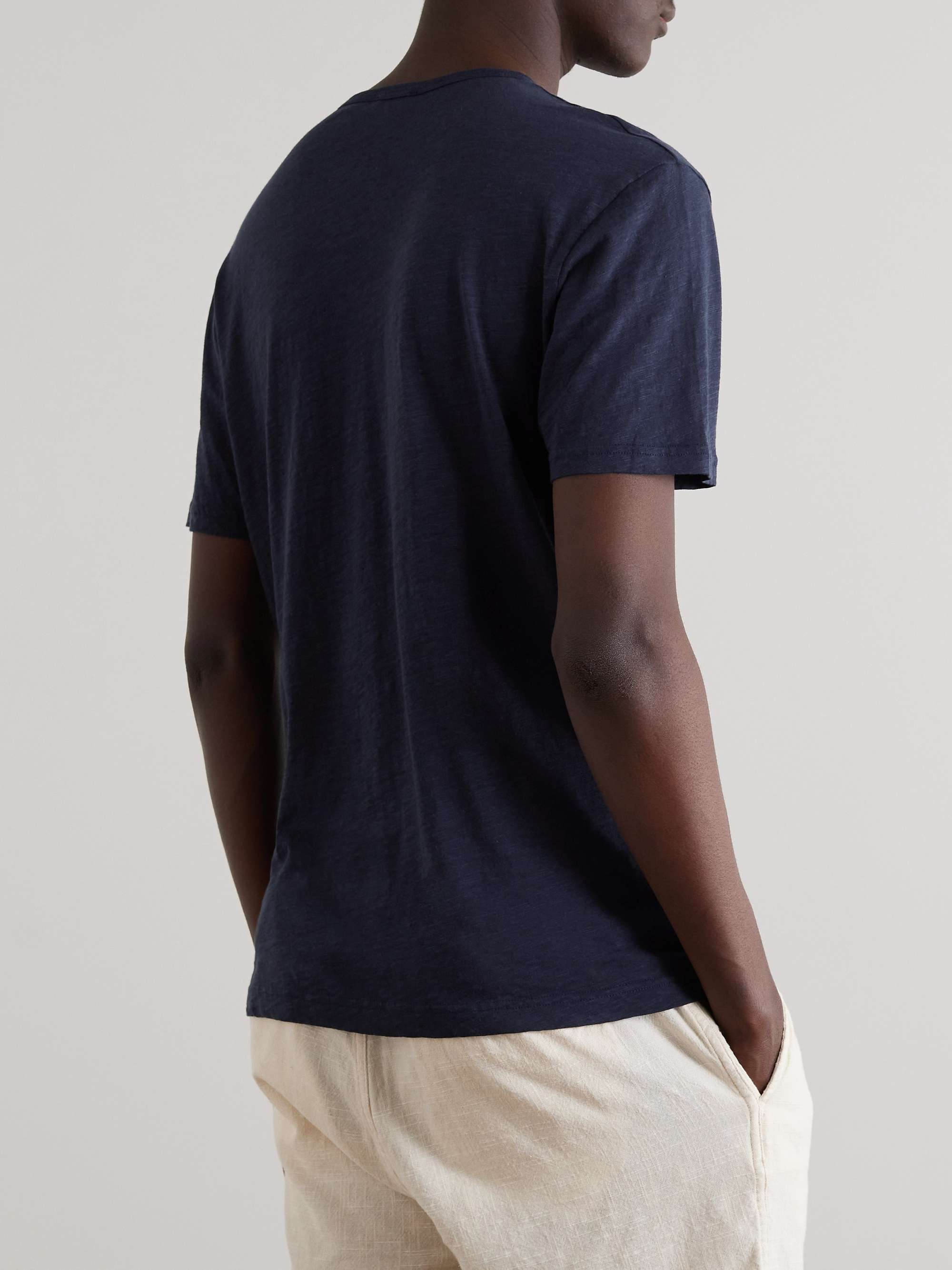 SUNSPEL Pima Cotton and Linen-Blend Jersey T-Shirt