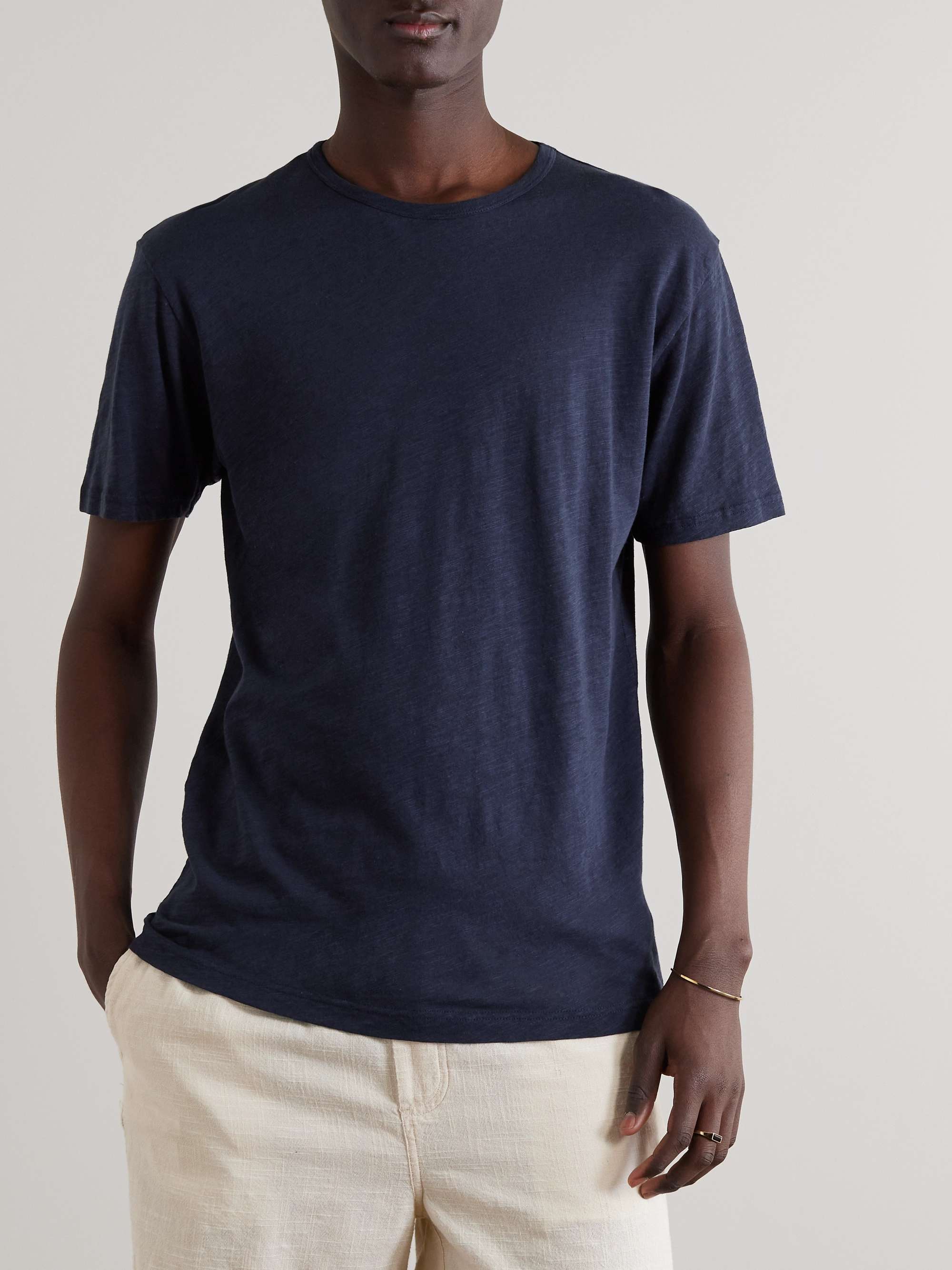 SUNSPEL Pima Cotton and Linen-Blend Jersey T-Shirt