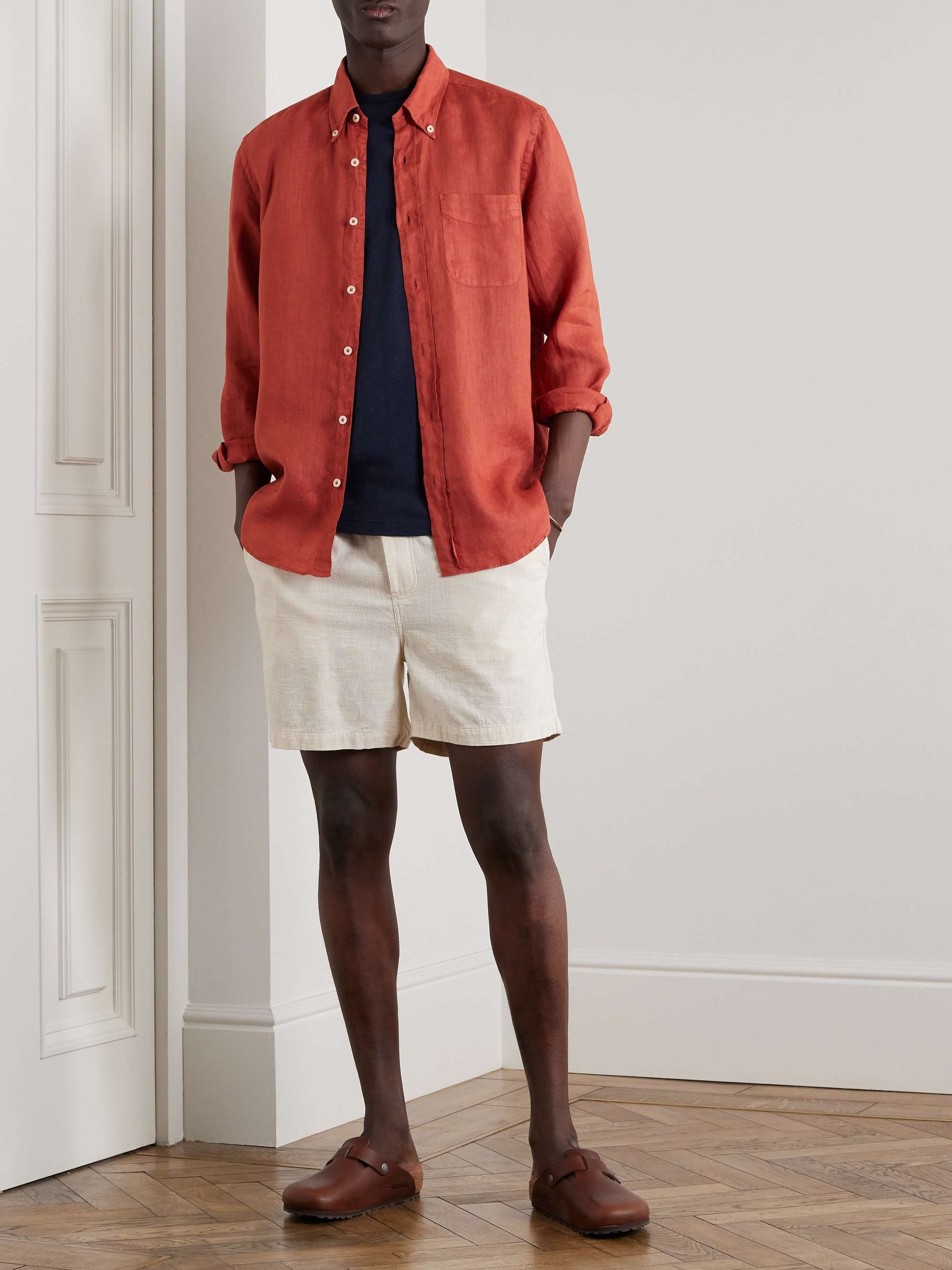 SUNSPEL Pima Cotton and Linen-Blend Jersey T-Shirt
