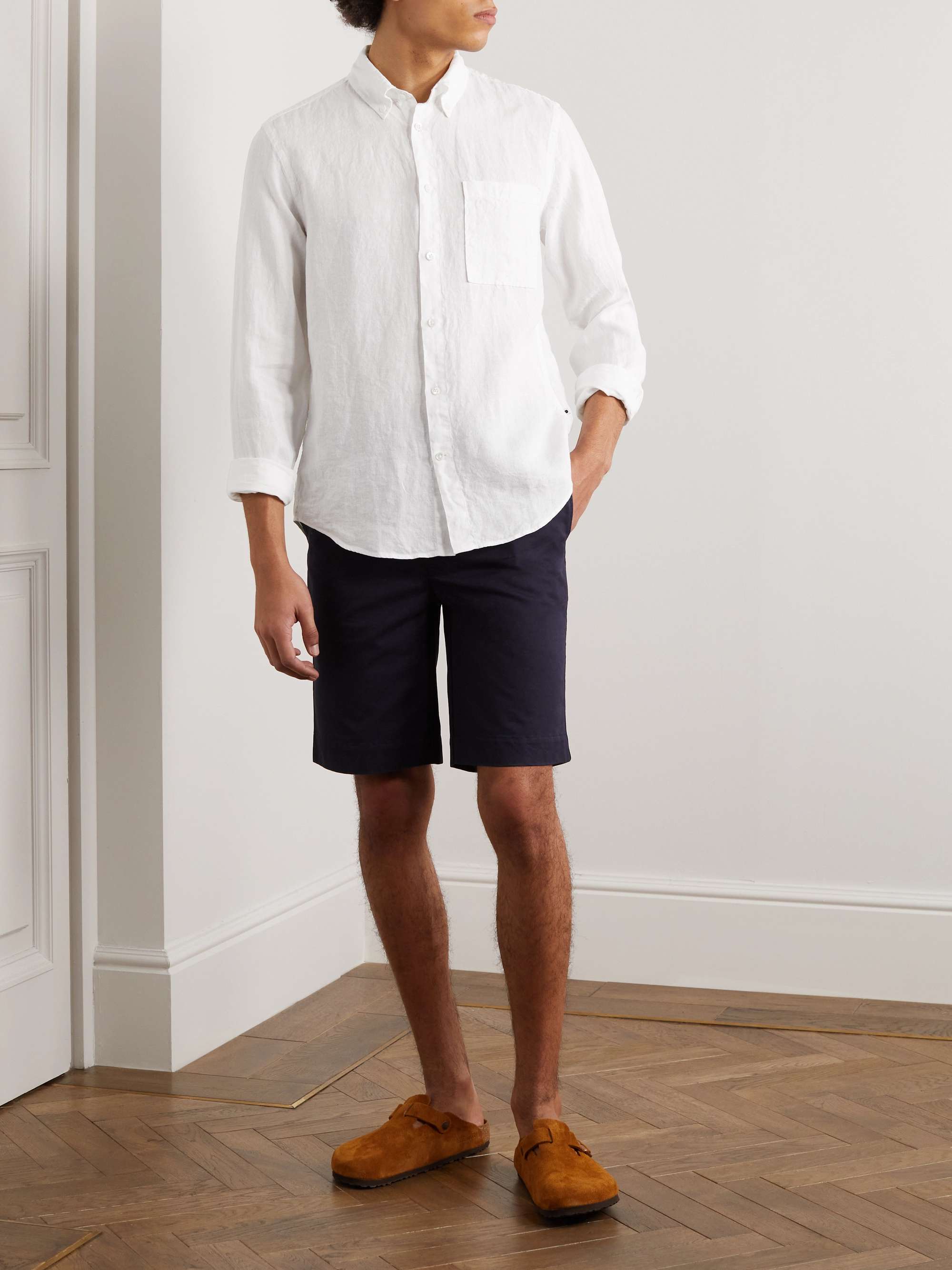 NN07 Arne Button-Down Collar Linen Shirt