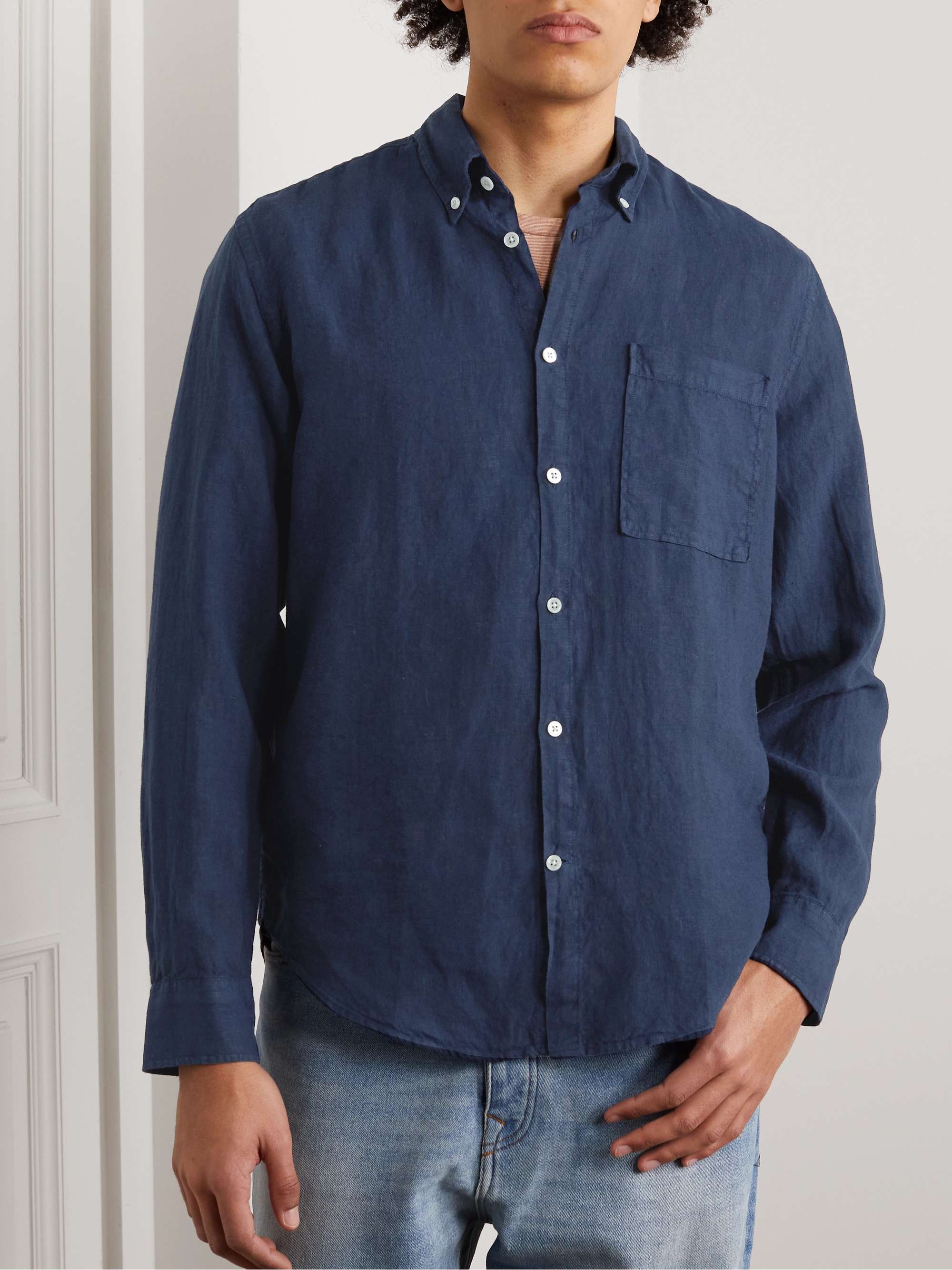 NN07 Arne ButtonDown Collar Linen Shirt for Men MR PORTER
