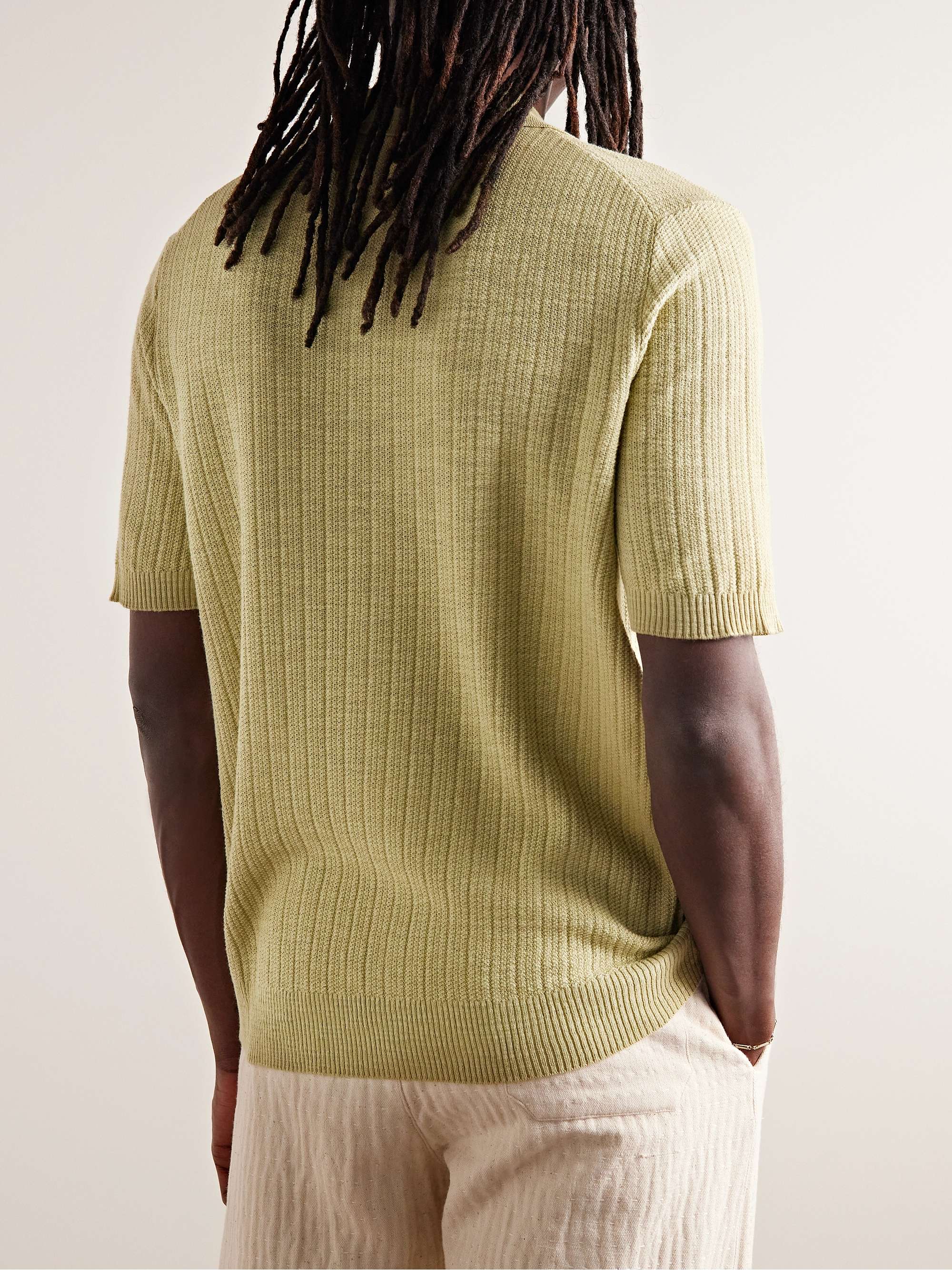 NN07 Nolan Ribbed Cotton-Blend Polo Shirt