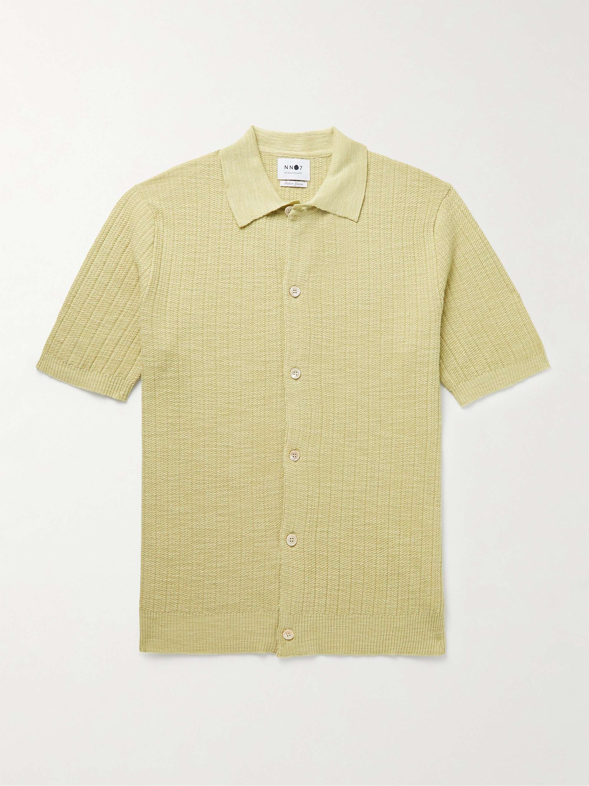 NN07 Nolan Ribbed Cotton-Blend Polo Shirt