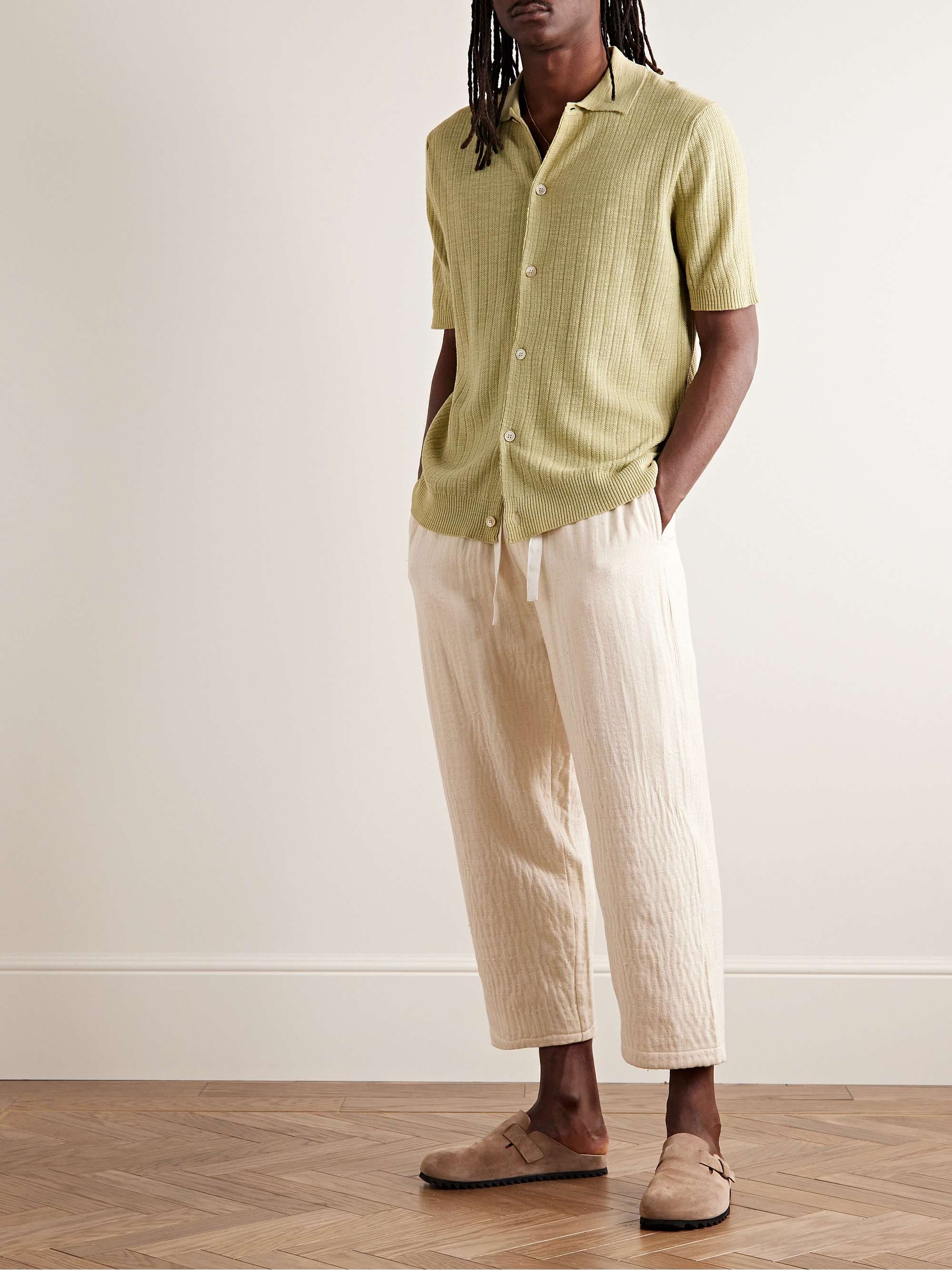 NN07 Nolan Ribbed Cotton-Blend Polo Shirt