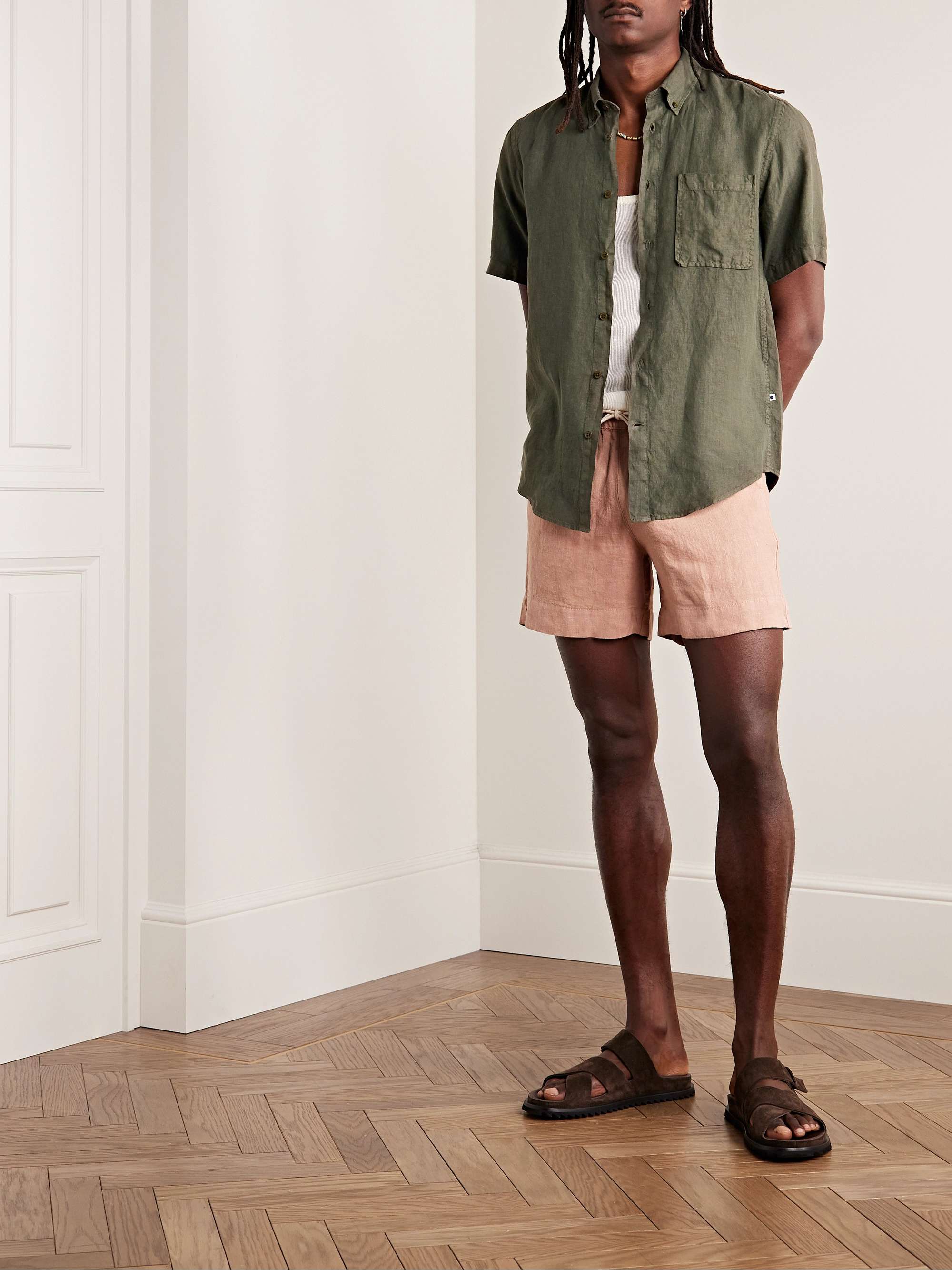 NN07 Arne Button-Down Collar Linen Shirt