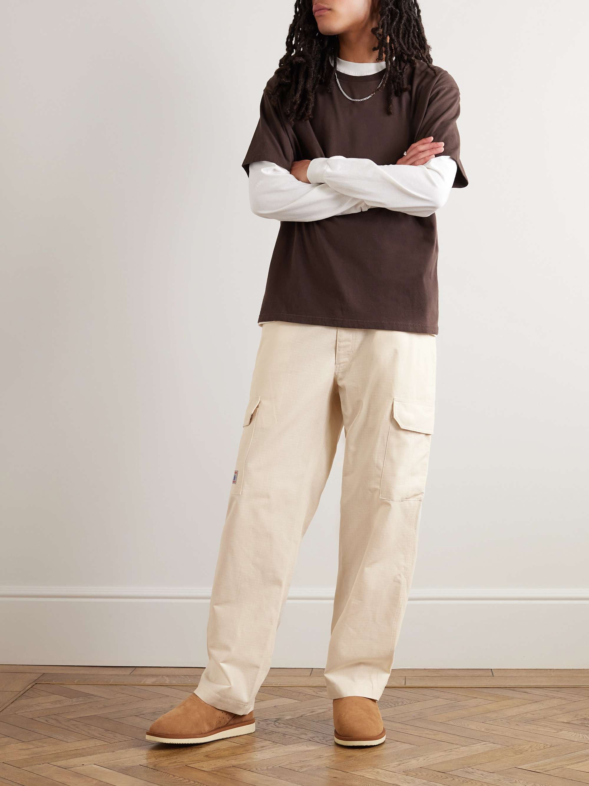 Man Straight Leg Ripstop Cargo Trousers