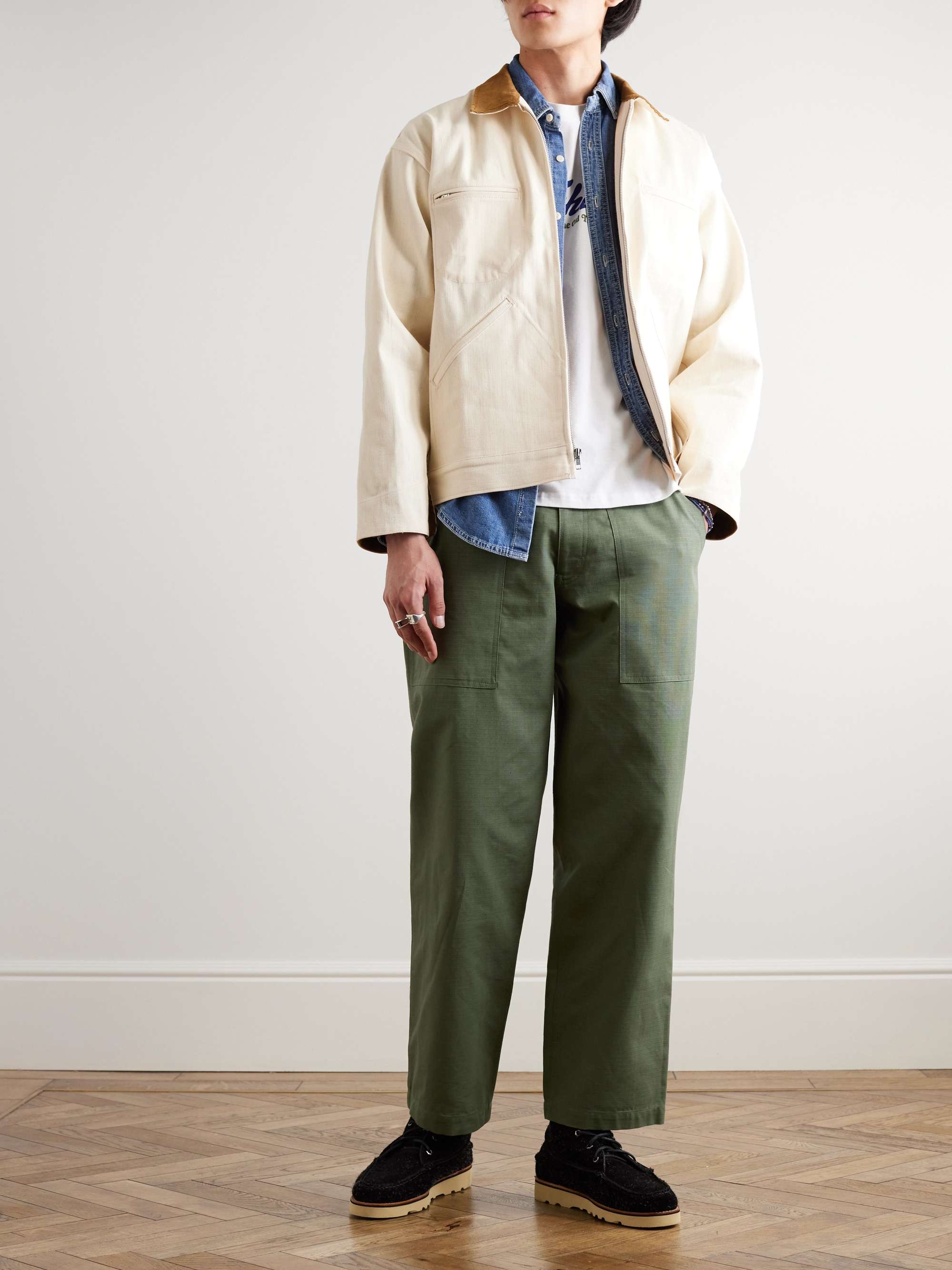 RANDY'S GARMENTS Straight-Leg Cotton-Blend Twill Trousers