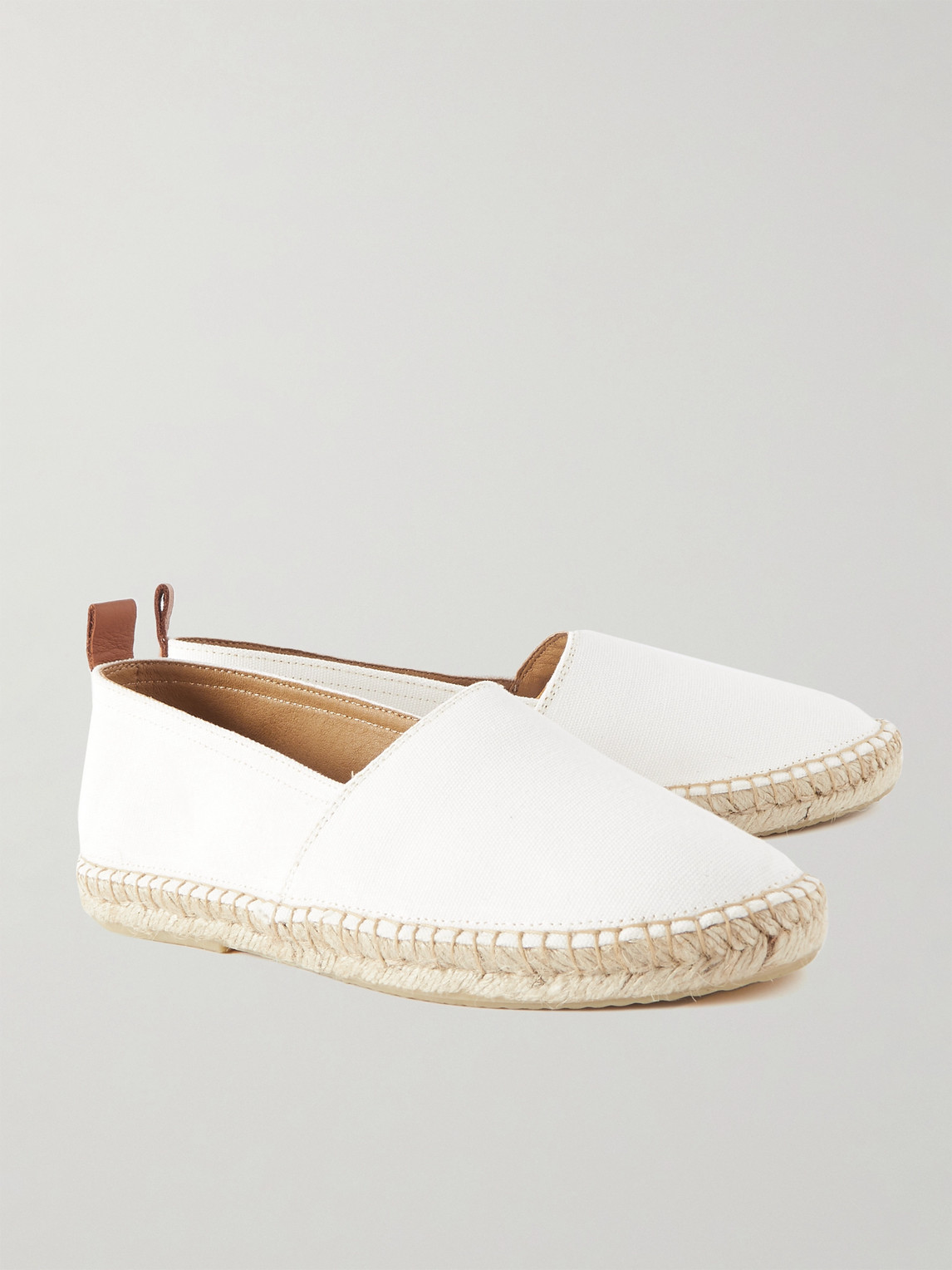 Shop Frescobol Carioca Helio Cotton-canvas Espadrilles In White