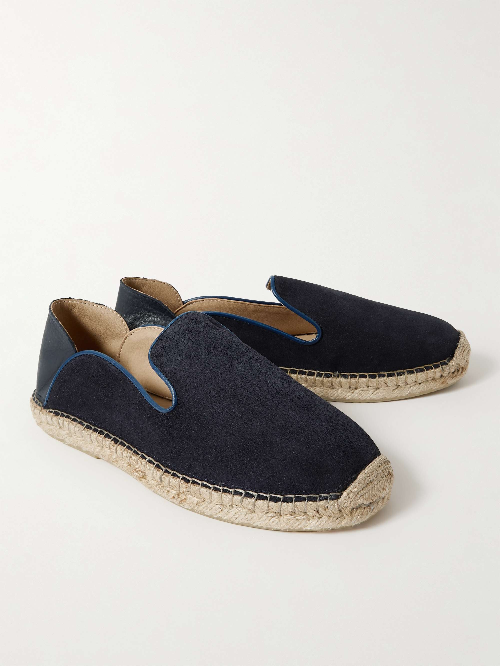 FRESCOBOL CARIOCA Veluso Collapsible-Heel Leather-Trimmed Suede ...