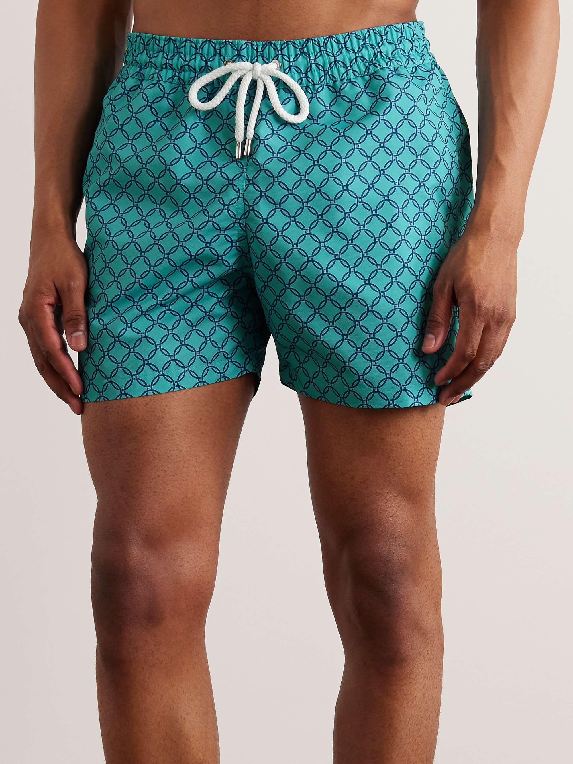 FRESCOBOL CARIOCA Straight-Leg Mid-Length Printed Recycled Swim Shorts for  Men