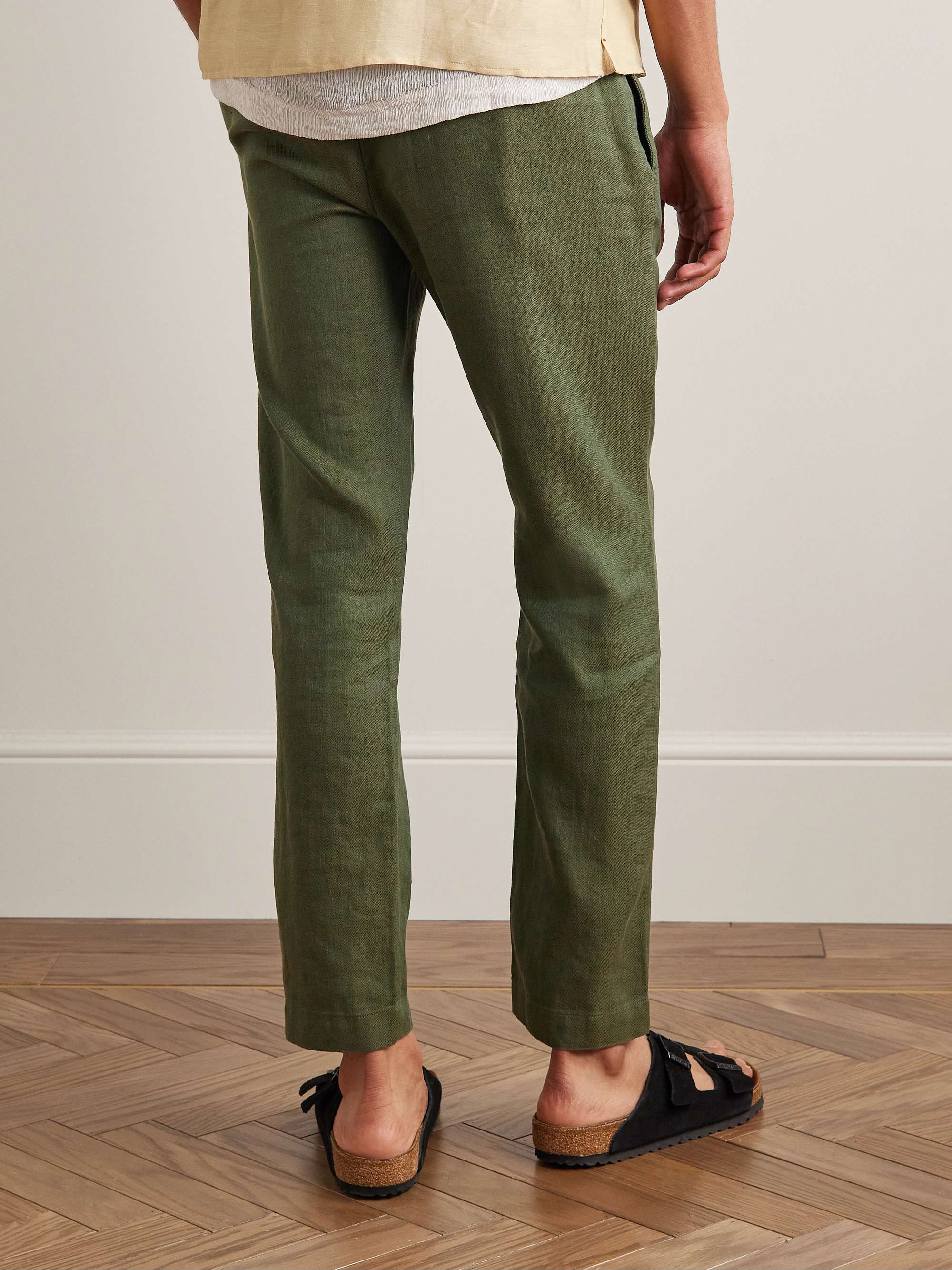 FRESCOBOL CARIOCA Linen and Cotton-Blend Drawstring Trousers