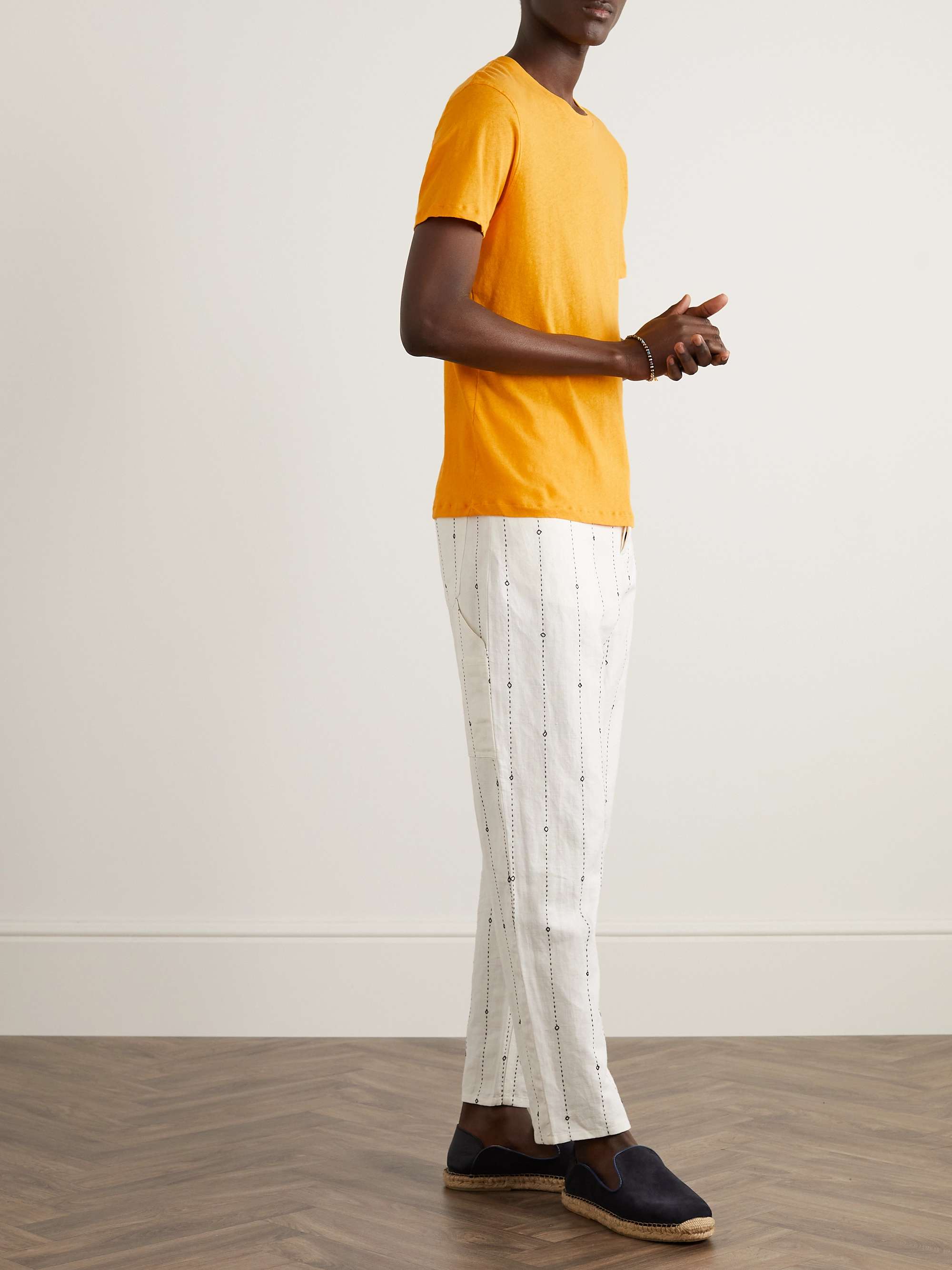 FRESCOBOL CARIOCA Lucio Cotton and Linen-Blend Jersey T-Shirt for Men ...