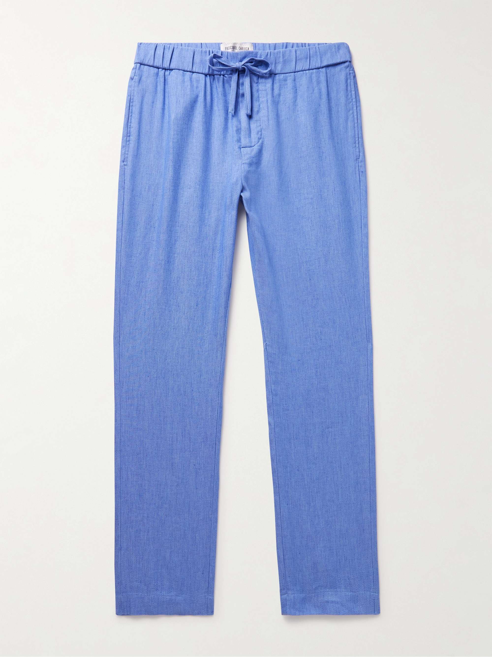 Oscar Straight-Leg Linen and Cotton-Blend Drawstring Trousers