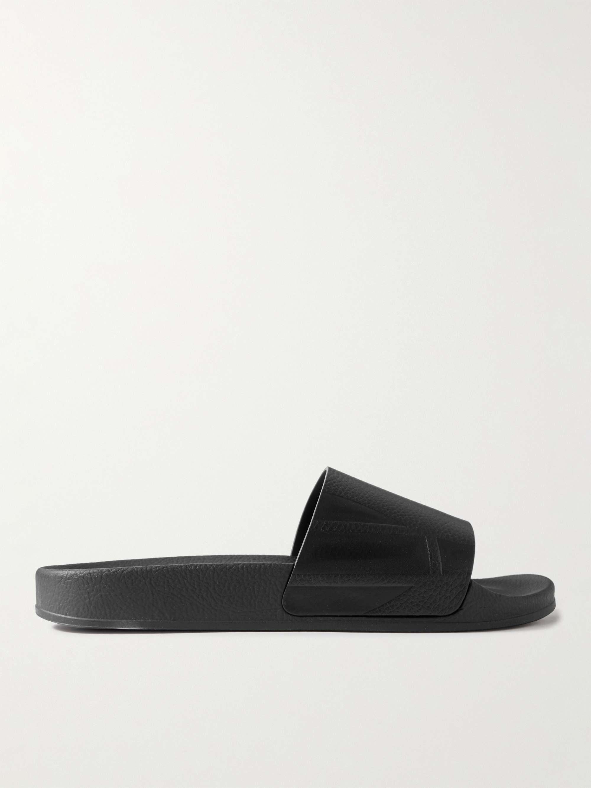 FRESCOBOL CARIOCA Humberto Debossed Full-Grain Leather Slides for Men ...